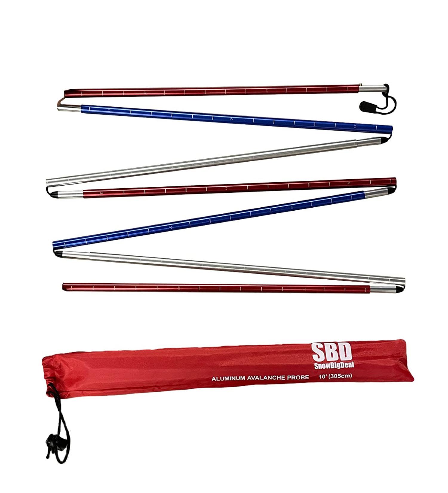 SnowBigDeal American Avalanche Probe - 10 Feet (305cm) - Red, White, Blue