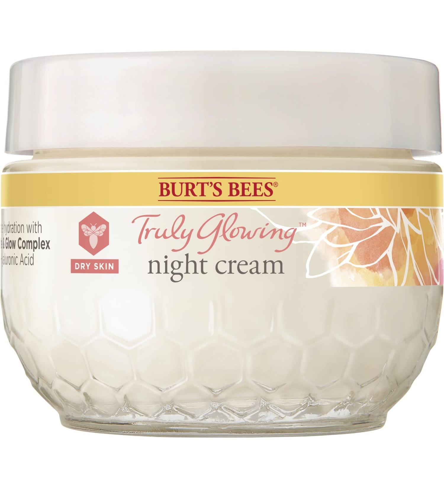 Buy Burt's Bees Truly Glowing Night Cream for Dry Skin - Unisex 1.8 oz | International Shipping Available - Buy Online on SooperMarket.com
