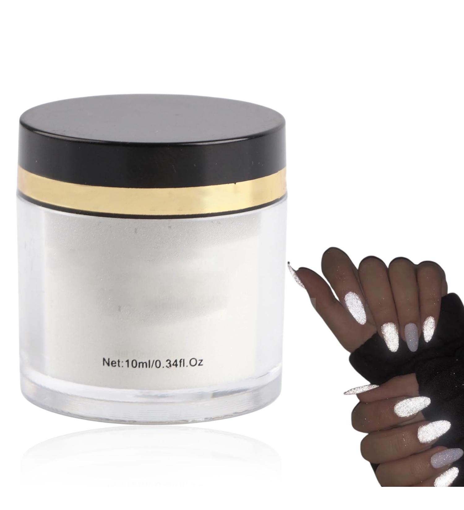 Nail Reflective Powder 20g - Professional Glitter Dipping Pigment for Stunning Nail Art Decoration (White) - Buy Online on SooperMarket.com