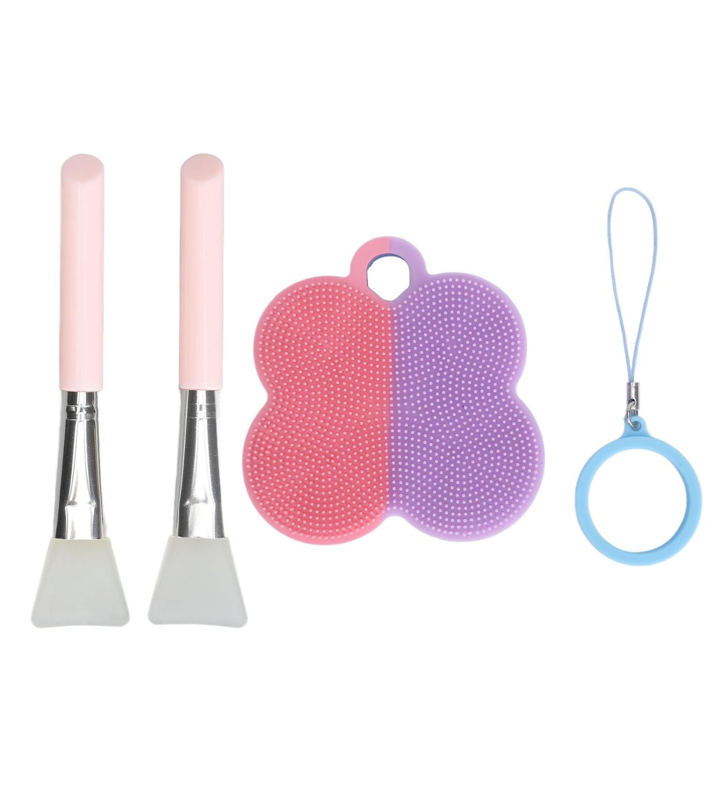Silicone Cleansing Brush - Pink & Purple Dual-Sided Exfoliating Tool for Women | Gentle Skin Care & Deep Cleaning - Buy Online on SooperMarket.com