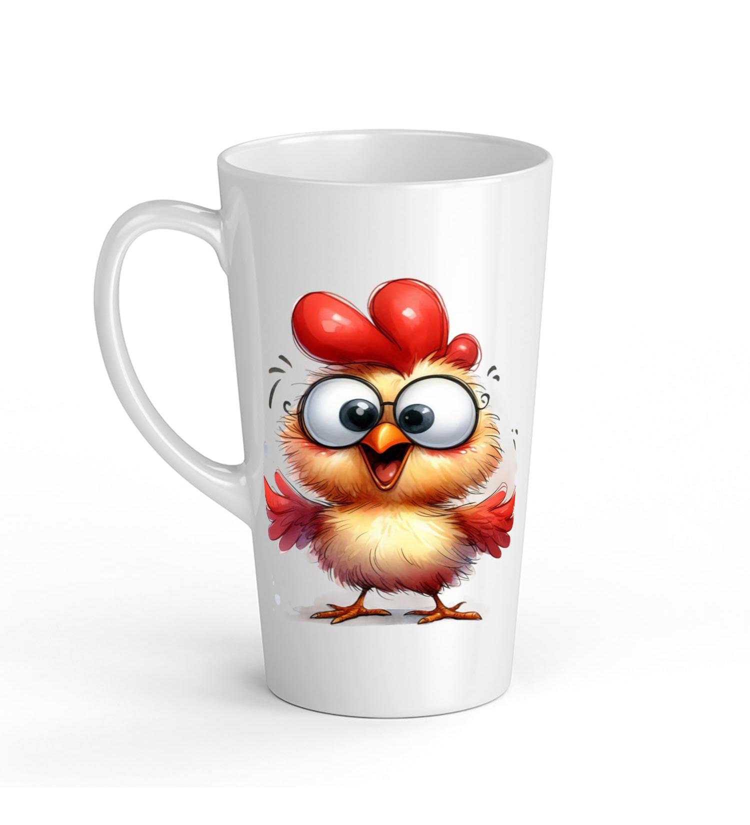 White Ceramic Kids Chicken Mug - Large 483 ml Perfect for Hot Chocolate or Milk Fun and Easy to Use