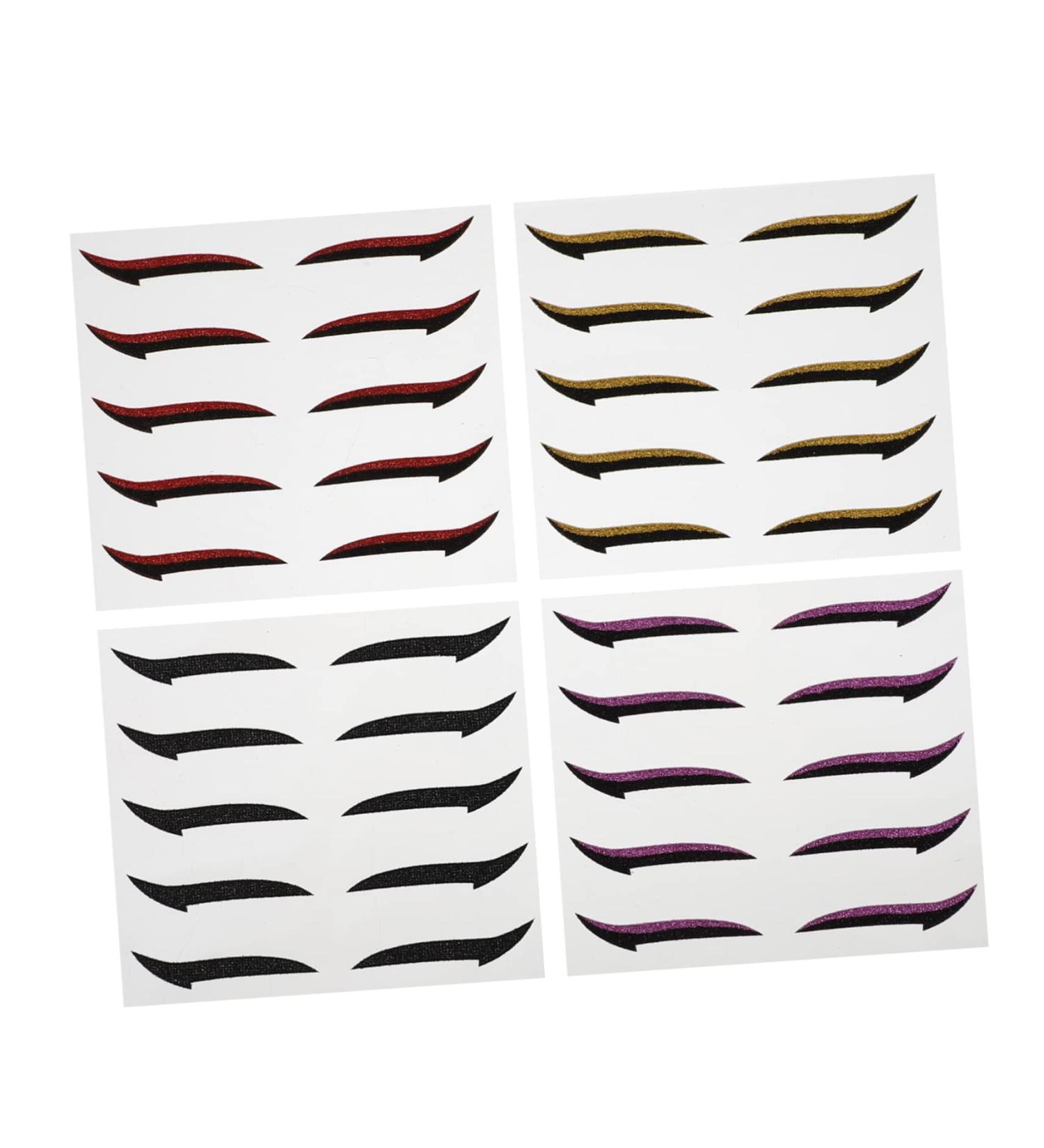 MUSISALY 20 Pairs Eyeshadow Stickers Eyeliner Stencils Sticker Eyelid Stickers Eyeliner Stencil Sticker Glue - Buy Online on SooperMarket.com