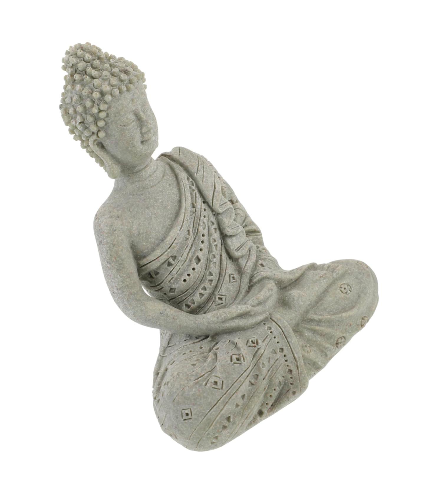 LIFKICH Imitation Stone Buddha Statue Buddhism Statue Buddha Ornaments Miniature Buddha Sitting Buddha Statue Buddha Zen Statue Office Decor Home Decor for Buddhist China Aquarium Resin Picture 2 12.00X8.30X6.00CM - Buy Online on SooperMarket.com