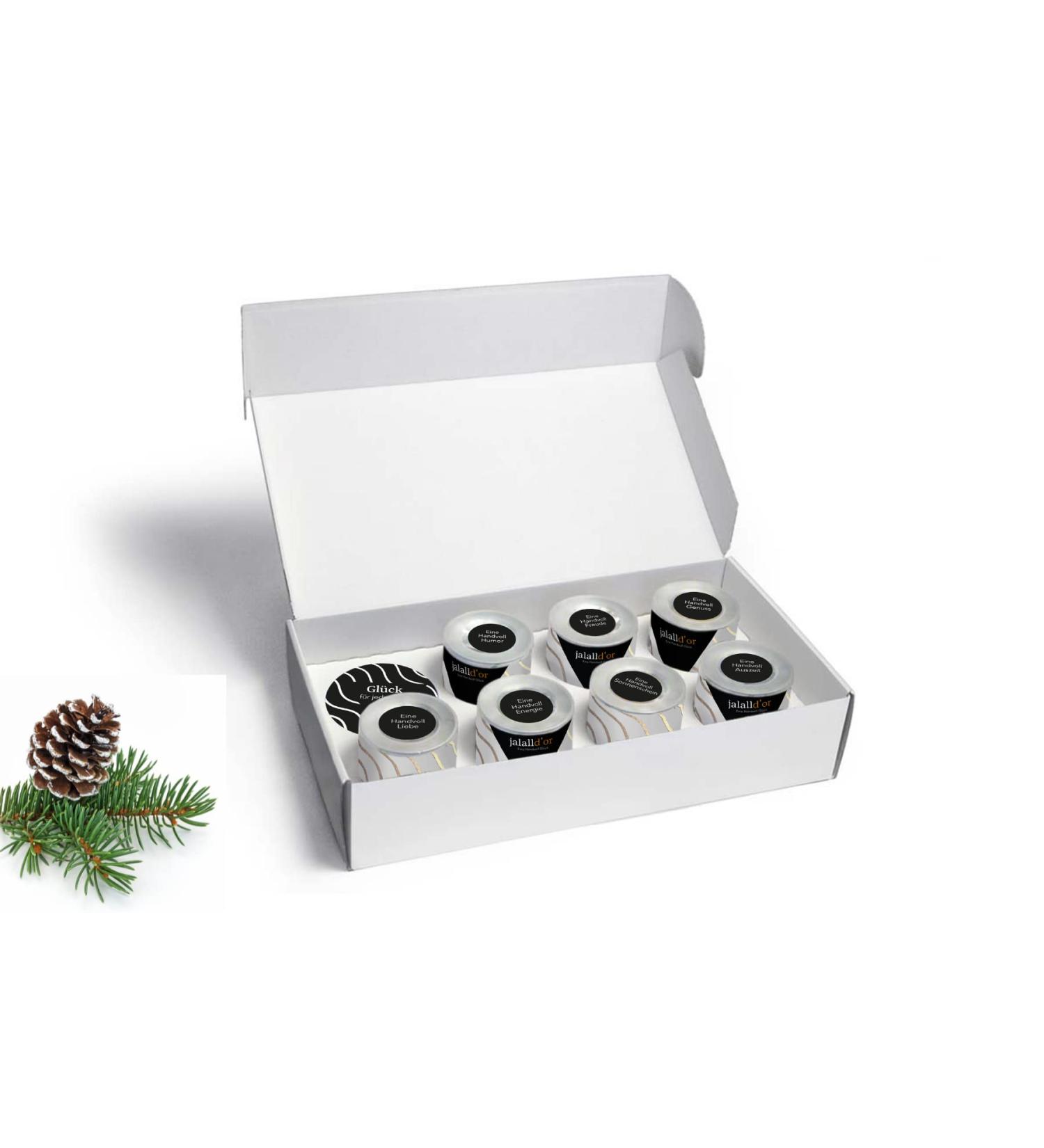 Jalall Dor Christmas Gift Box - 7 Tins Delicatessen & Chocolate | Perfect Holiday Gift for Global Shipping - Buy Online on SooperMarket.com