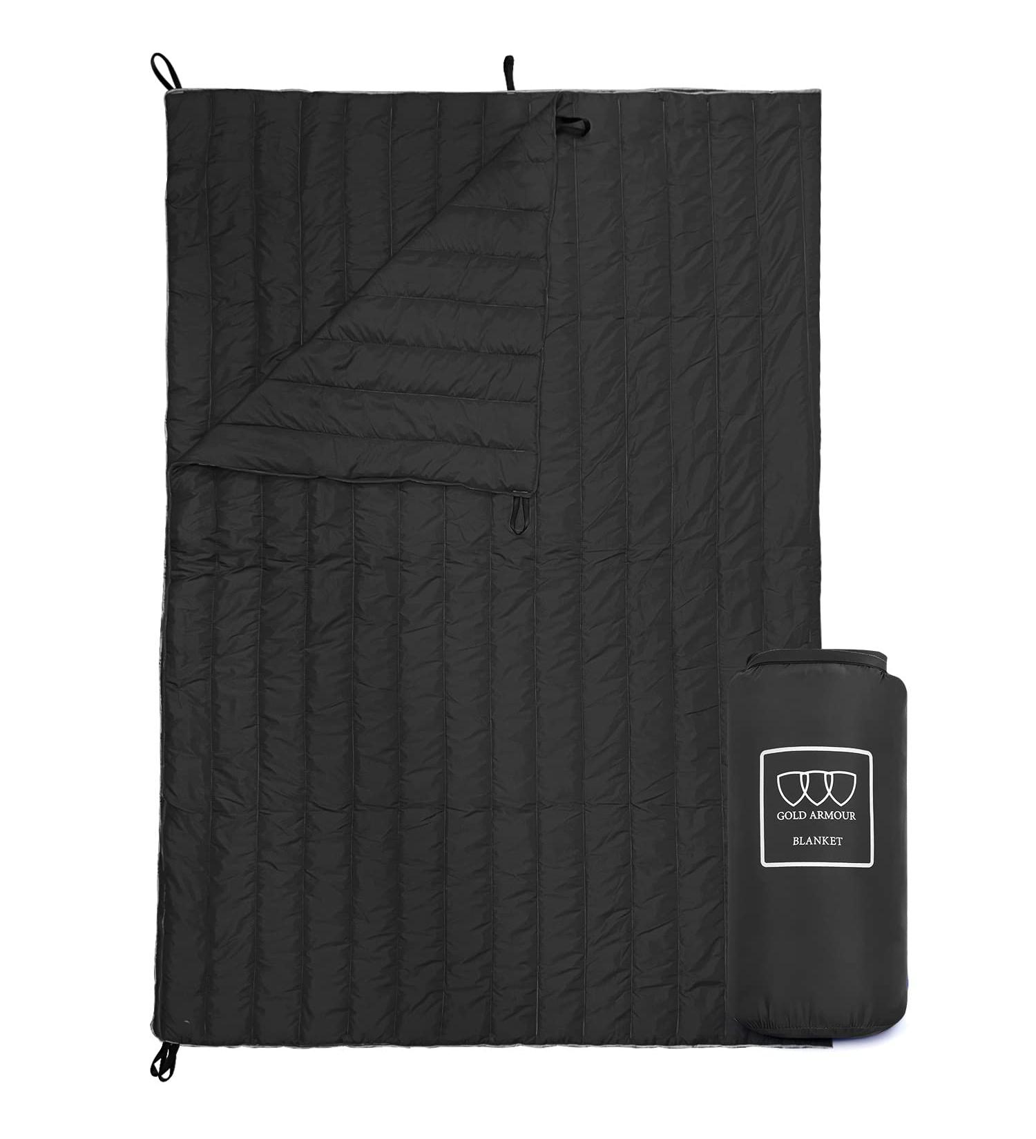 Gold Armour Puffy Camping Blanket - Lightweight & Packable Insulated Quilt for Outdoor Adventures - Buy Online on SooperMarket.com