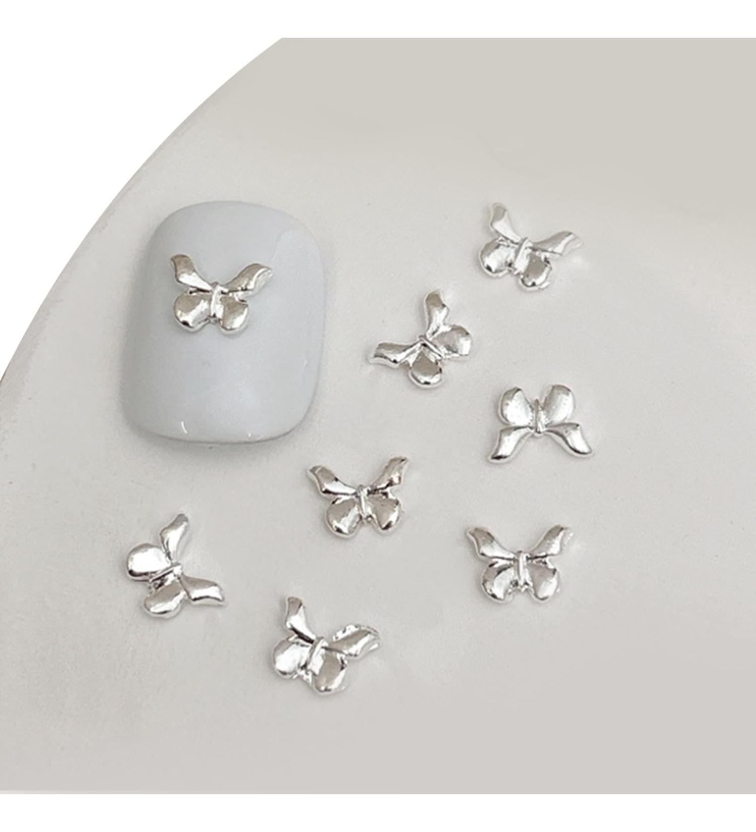 3D Metal Nail Nail Embellishments 20pcs Bowknot Nail Decorations For Individual Styles Nail Embellishments 05 silver - Buy Online on SooperMarket.com