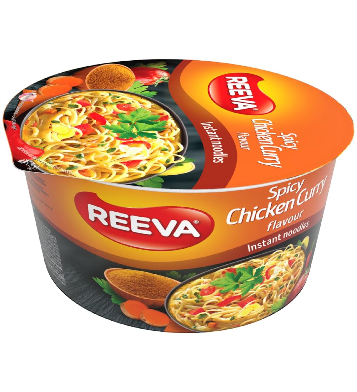 Reeva Instant Bowl Noodles Halal Certified Instant Spicy Chicken Noodles 75g (Pack of 6) + FabFinds Mug - Buy Online on SooperMarket.com
