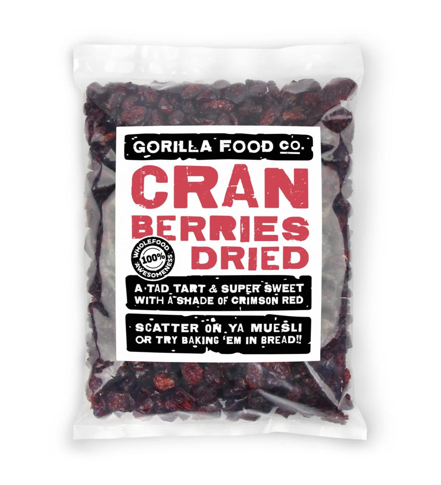 Gorilla Food Co. Cranberries Dried - 200g - Buy Online on SooperMarket.com