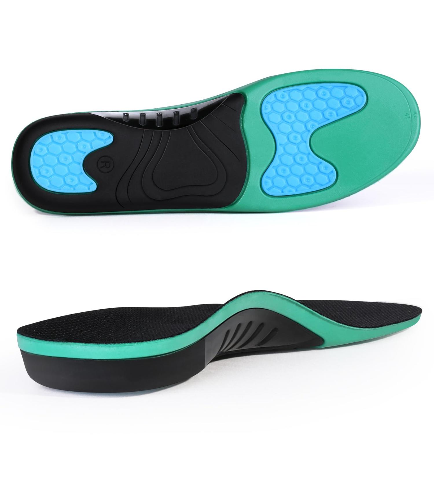 3angni Orthopedic Insoles for Heel Spur & Plantar Fasciitis - Comfort Inlays for Flat Feet - Men & Women - EU Sizes 44-47 (29.5cm) - Black - Buy Online on SooperMarket.com