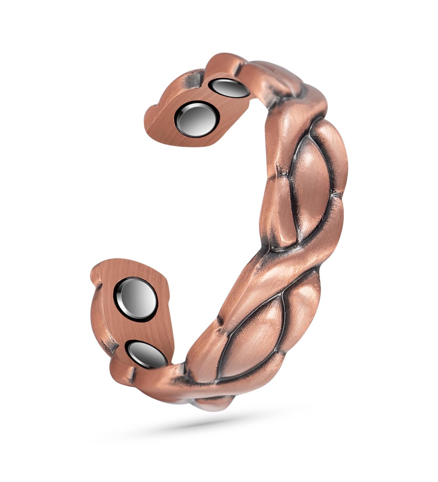 EnerCoppeX Copper Magnetic Ring for Women Lymphatic Drainage Adjustable Ring 3500 Gauss Magnet (CPR-0178) - Buy Online on SooperMarket.com