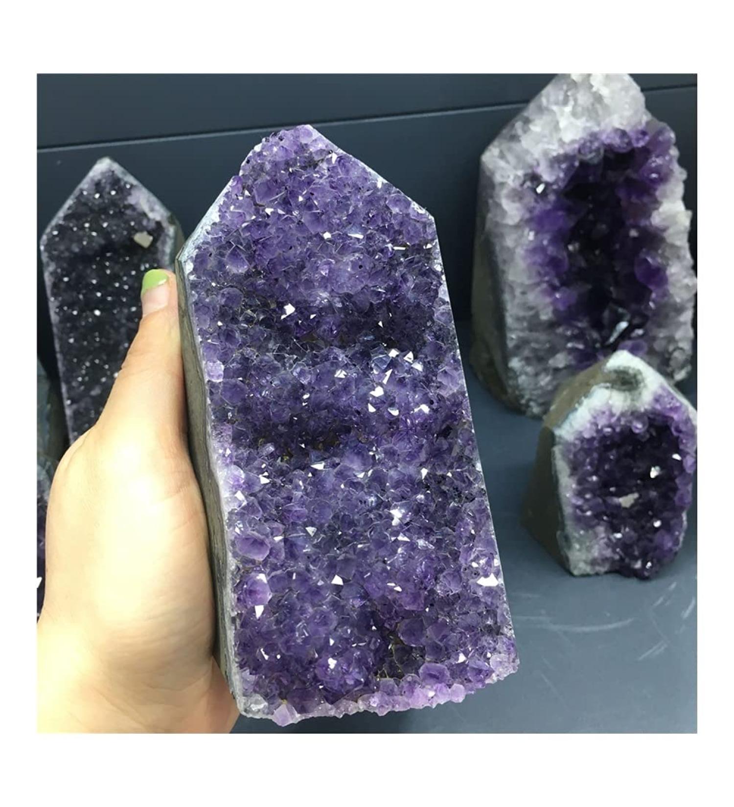 Stone Crafts Natural Amethyst Geode Quartz Cluster Crystal Specimen kaixun (Size : 700-800g) - Buy Online on SooperMarket.com
