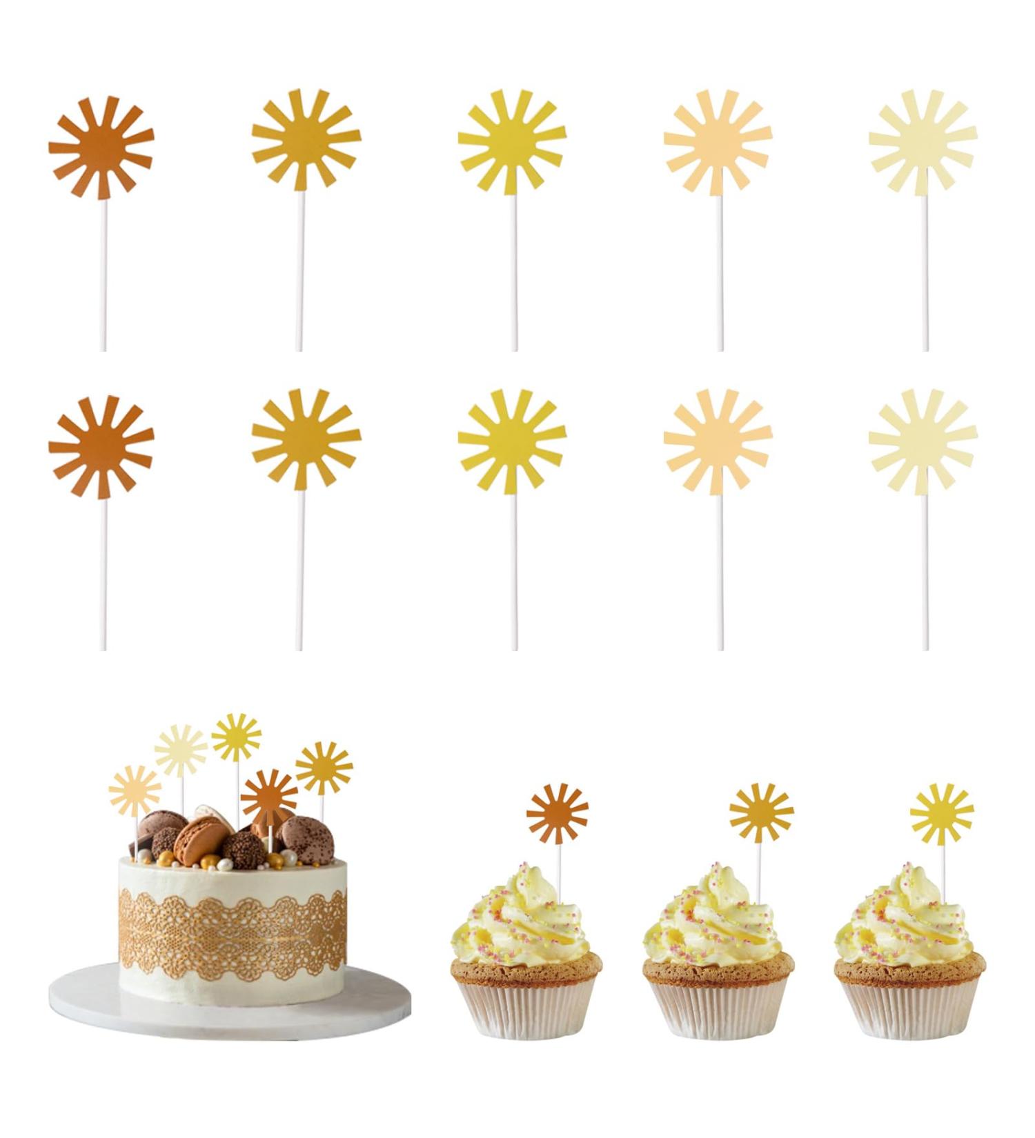 50 Pcs Little Sun Cupcake Toppers First Birthday Decoration Shower Sunshine Cup Cake Decorations Sunshine 1st Birthday Cake Topper Prop Decoration - Buy Online on SooperMarket.com