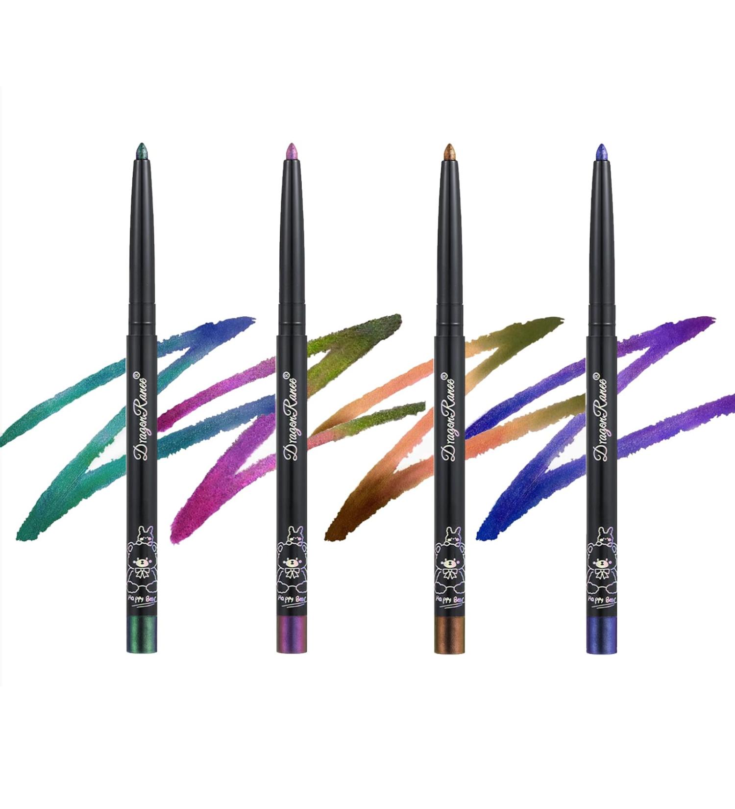 Buy Glitter Eyeshadow Sticks - 4pcs Waterproof Cream Eyeshadow Pencil | Long Lasting Shimmer & High Pigmented Eye Brightener | Multiuse Makeup Stick #052 - Buy Online on SooperMarket.com