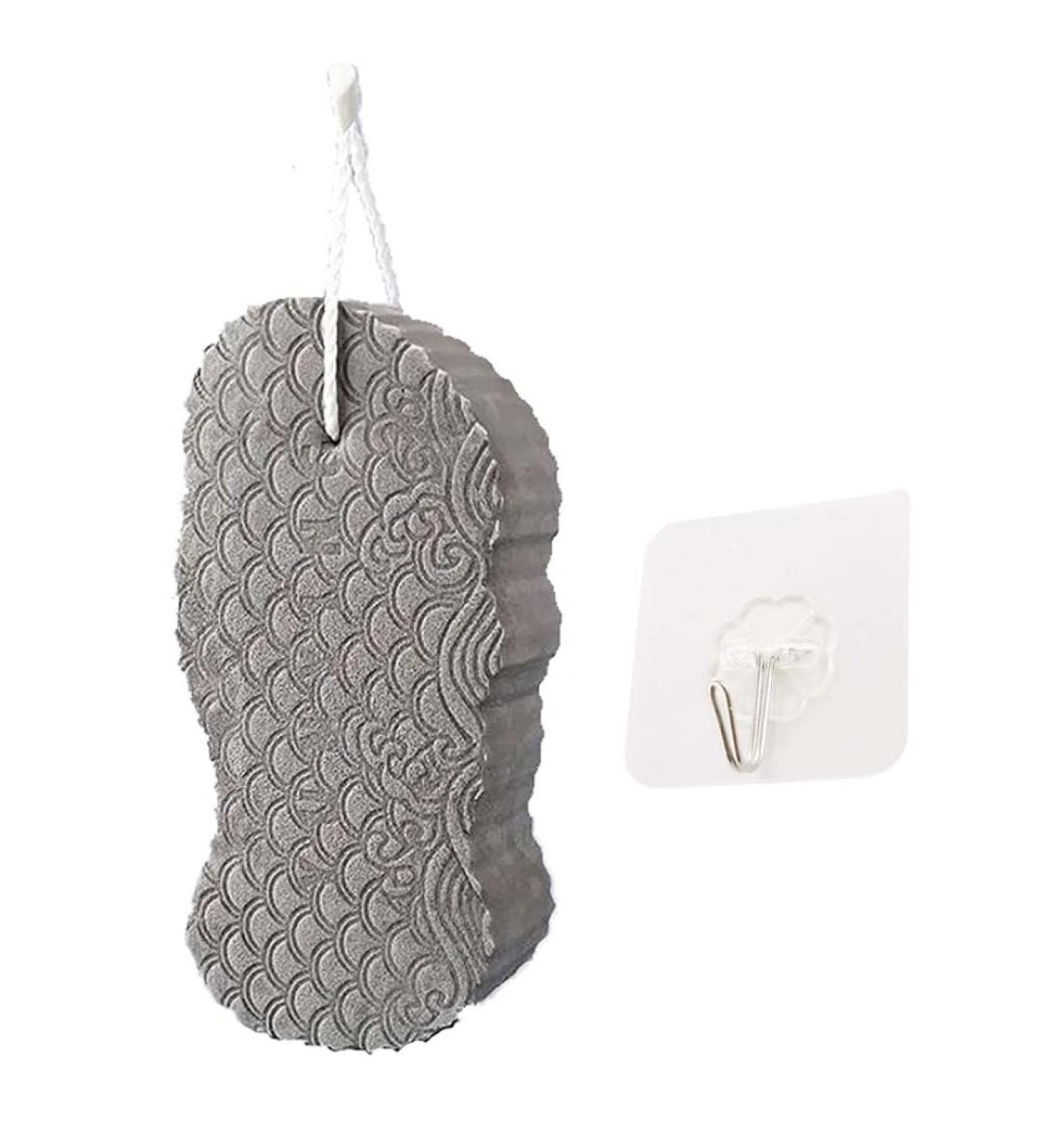 Super Soft Exfoliating Bath Sponge - Gentle Dead Skin Remover & Shower Brush for Adults Children & Pregnant Women - Grey - Buy Online on SooperMarket.com