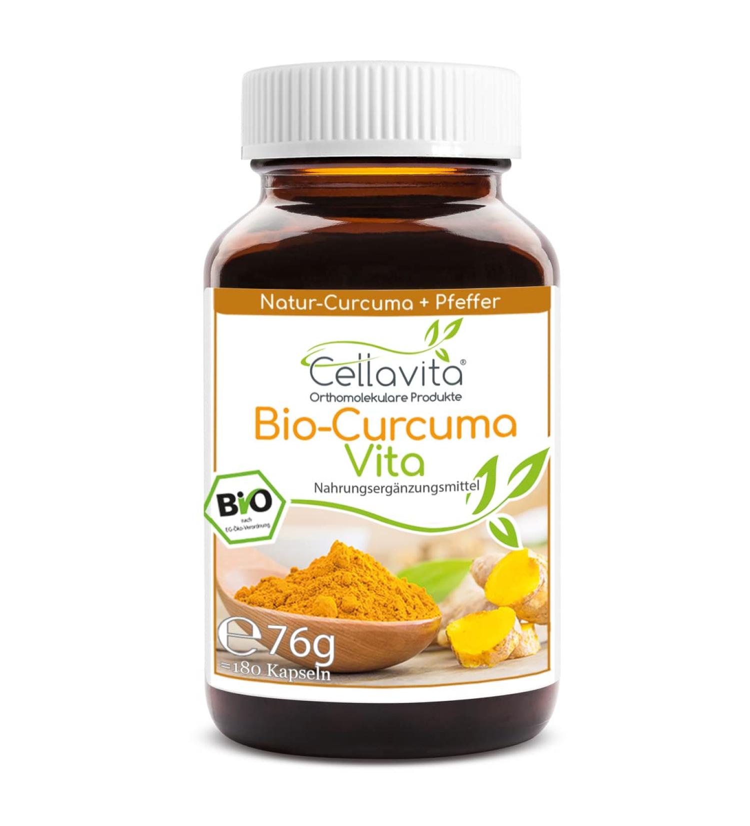 Buy Organic CELLAVITA Curcuma Vita Turmeric Powder with Black Pepper (100g) - Premium Yellow Ginger/Saffron Root for Health Benefits - Buy Online on SooperMarket.com
