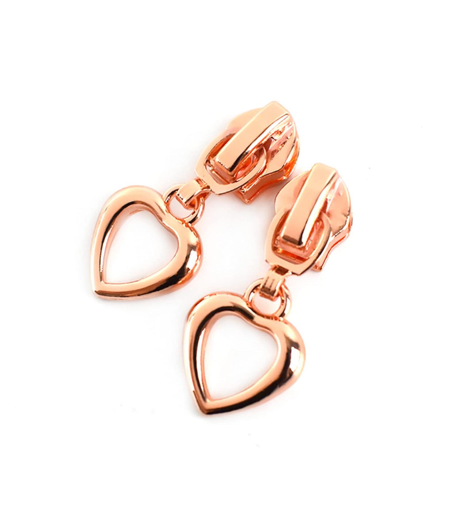 Zipper 5/10 pieces zipper slider for nylon zip jacket clothing repair kit zips head pulls diy.Bag sewing accessories zipper Zipper (color: rosegold size: 10pcs 10pcs rose gold