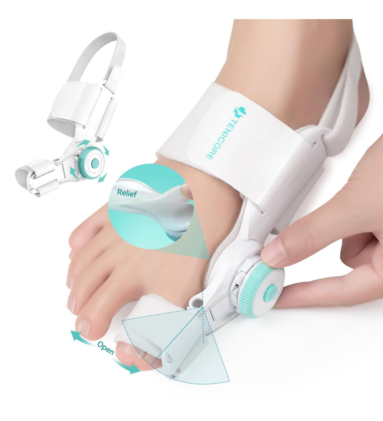 TENICORE Adjustable Knob Bunion Correctors for Women Men Big Toe with Anti-slip Heel Strap Toe Separators for Bunion Relief Suitable for Left and Right Feet Day Night Support(1PCS) - Buy Online on SooperMarket.com