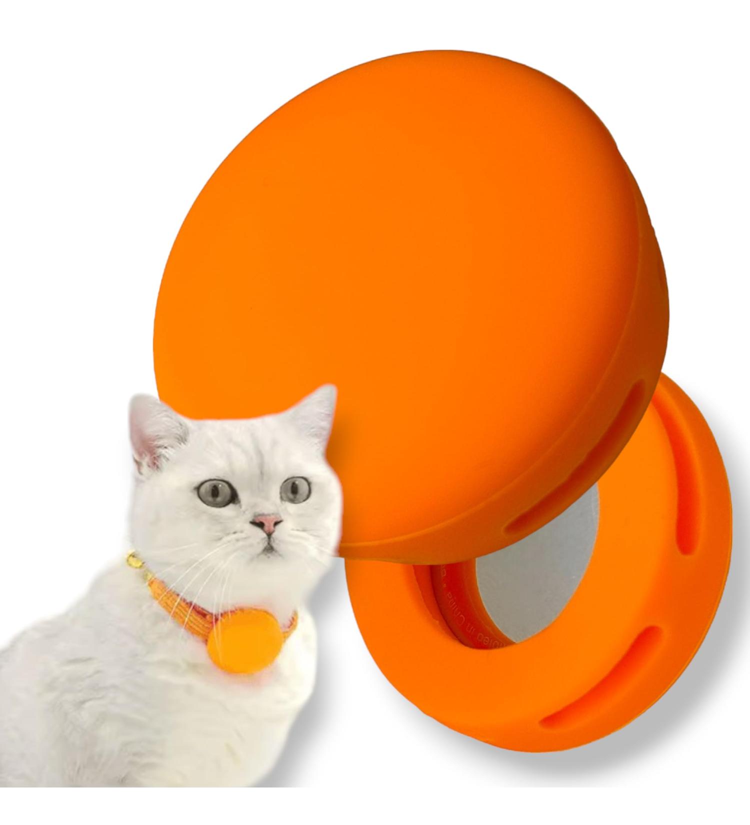 Moosh Silicone AirTag Holder for Dogs & Cats | Safe Stylish Pet Tracker Accessory in Orange - Buy Online on SooperMarket.com