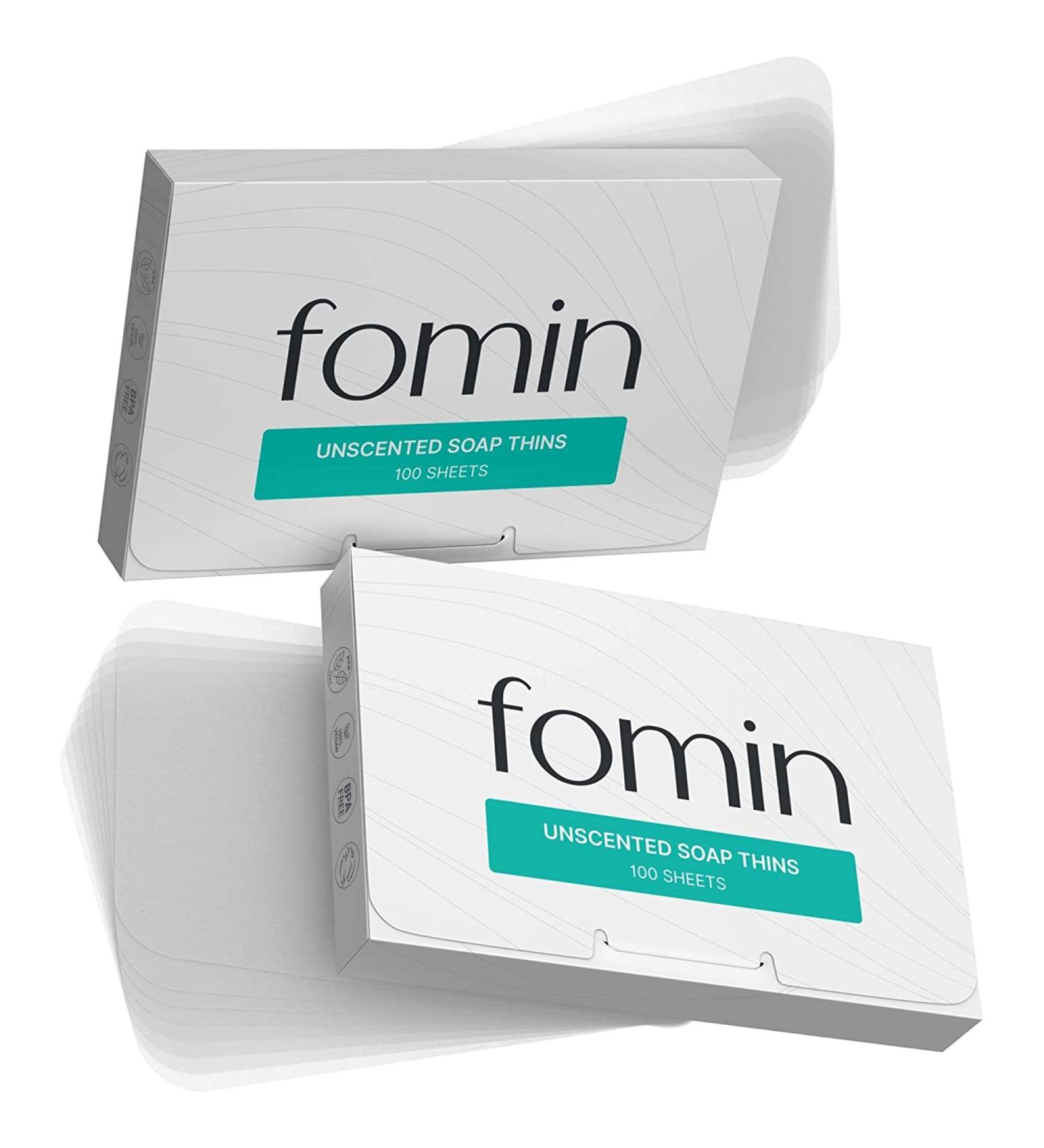FOMIN Antibacterial Paper Soap Sheets - 200 Sheets, Unscented, Portable Travel & Camping Mini Soap - Pack of 2 - Buy Online on SooperMarket.com