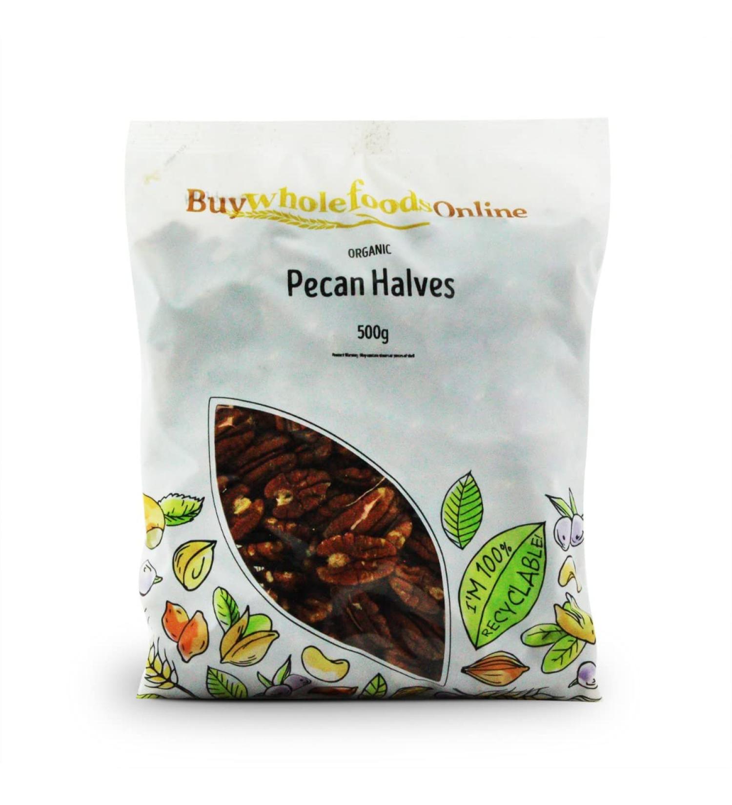 Organic Raw Pecan Nut Halves 500g (BWFO)
