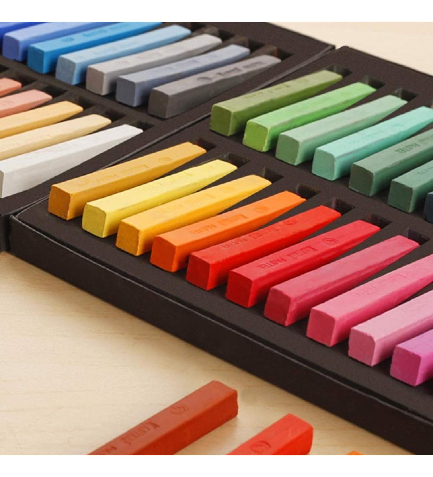 Non-Toxic Square Soft Pastels Set - 12 Colors | Artist Chalk Pastel Sticks for Art Drawing and Painting - Professional Quality - Buy Online on SooperMarket.com