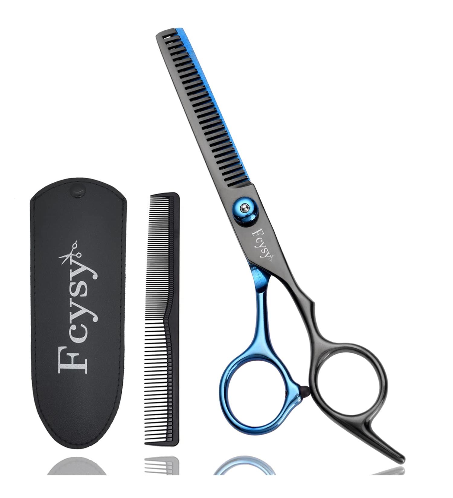 Fcysy Professional Hair Thinning Scissors Set - Blue Hairdressing Shears Kit with Comb for Barber and Hairdresser - Buy Online on SooperMarket.com