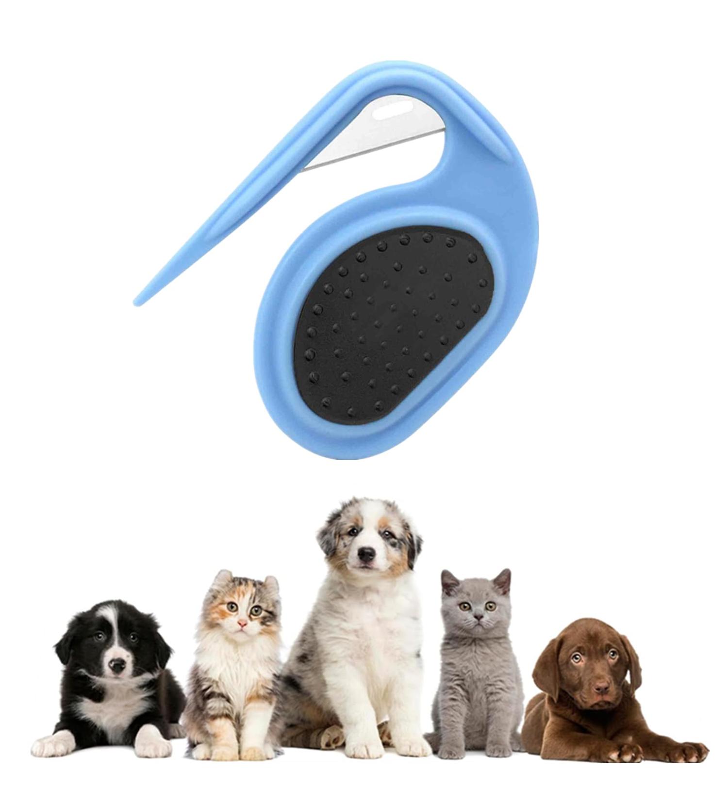 Shop Knitting COMB PET - Best Pet Grooming Tool for Dogs & Cats | Effective Hair Removal & Massage Brush (Blue) - Buy Online on SooperMarket.com