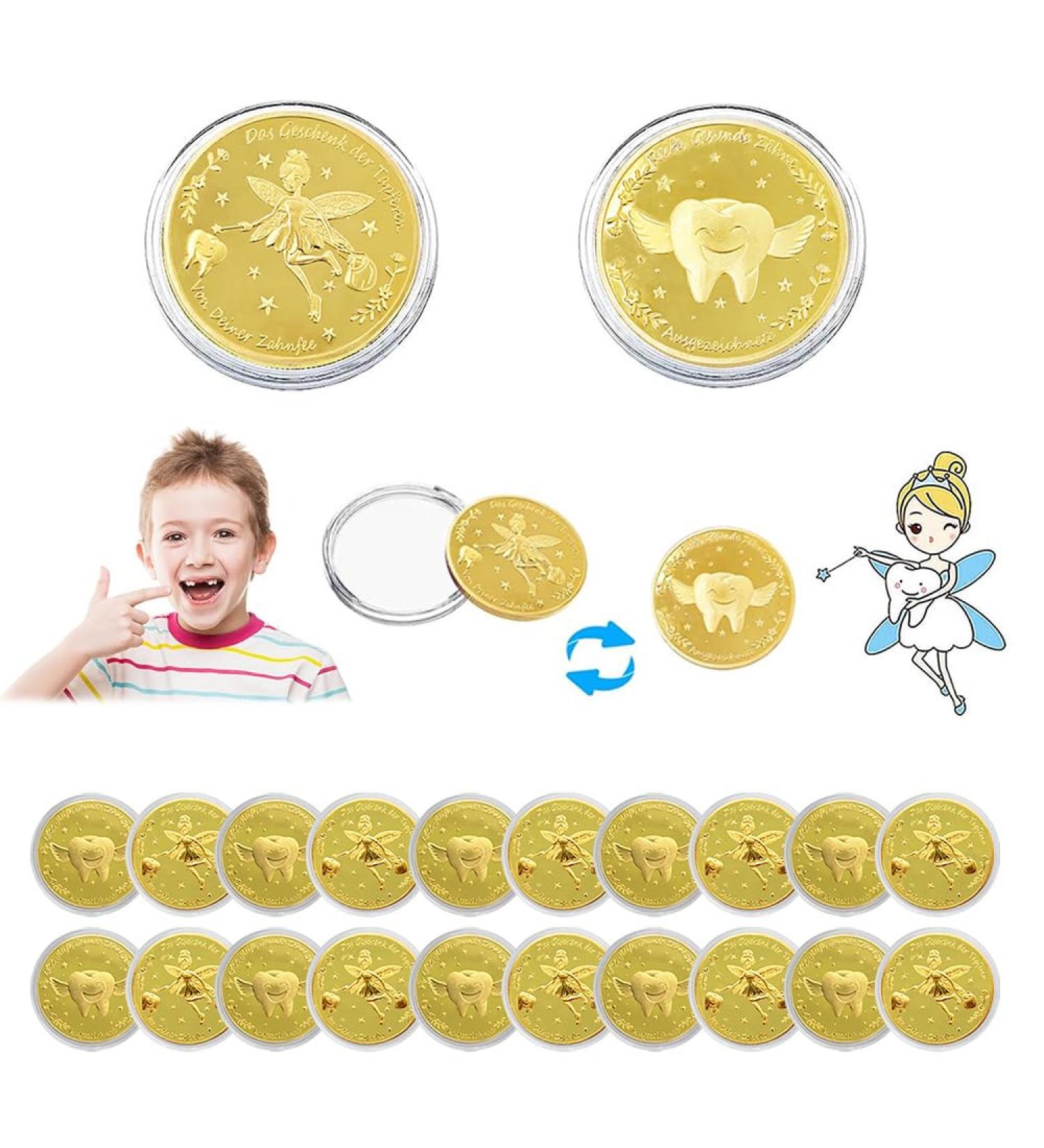 20 Tooth Fairy Commemorative Gold Coins for Boys | Perfect Tooth Fairy Gifts & Keepsakes - Buy Online on SooperMarket.com