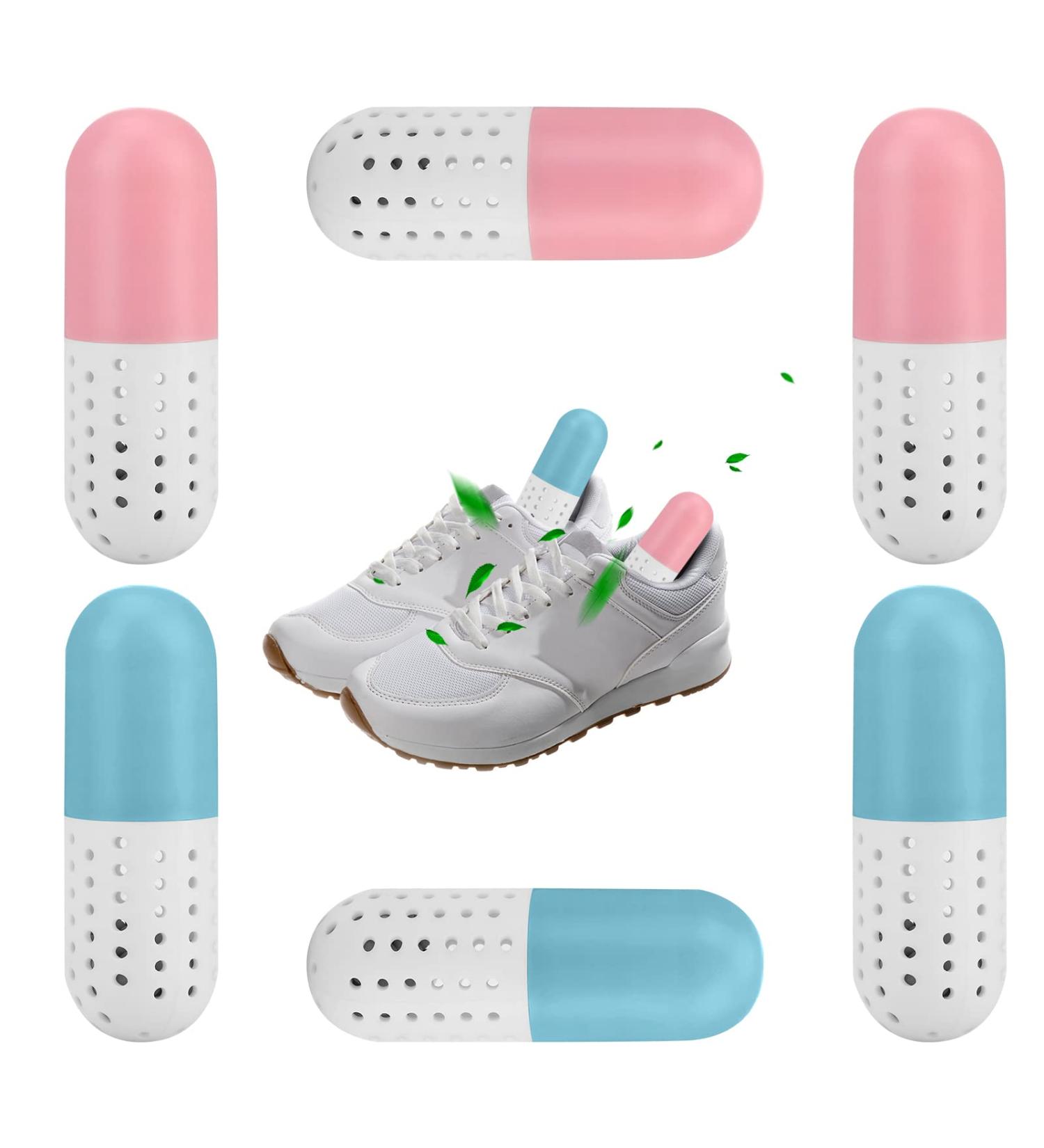 3 Pairs Shoe Fresheners - Reusable Sneaker Deodorizer Balls Capsules for Sports Shoes - Long Lasting & Easy to Use - Pink & Blue - Buy Online on SooperMarket.com
