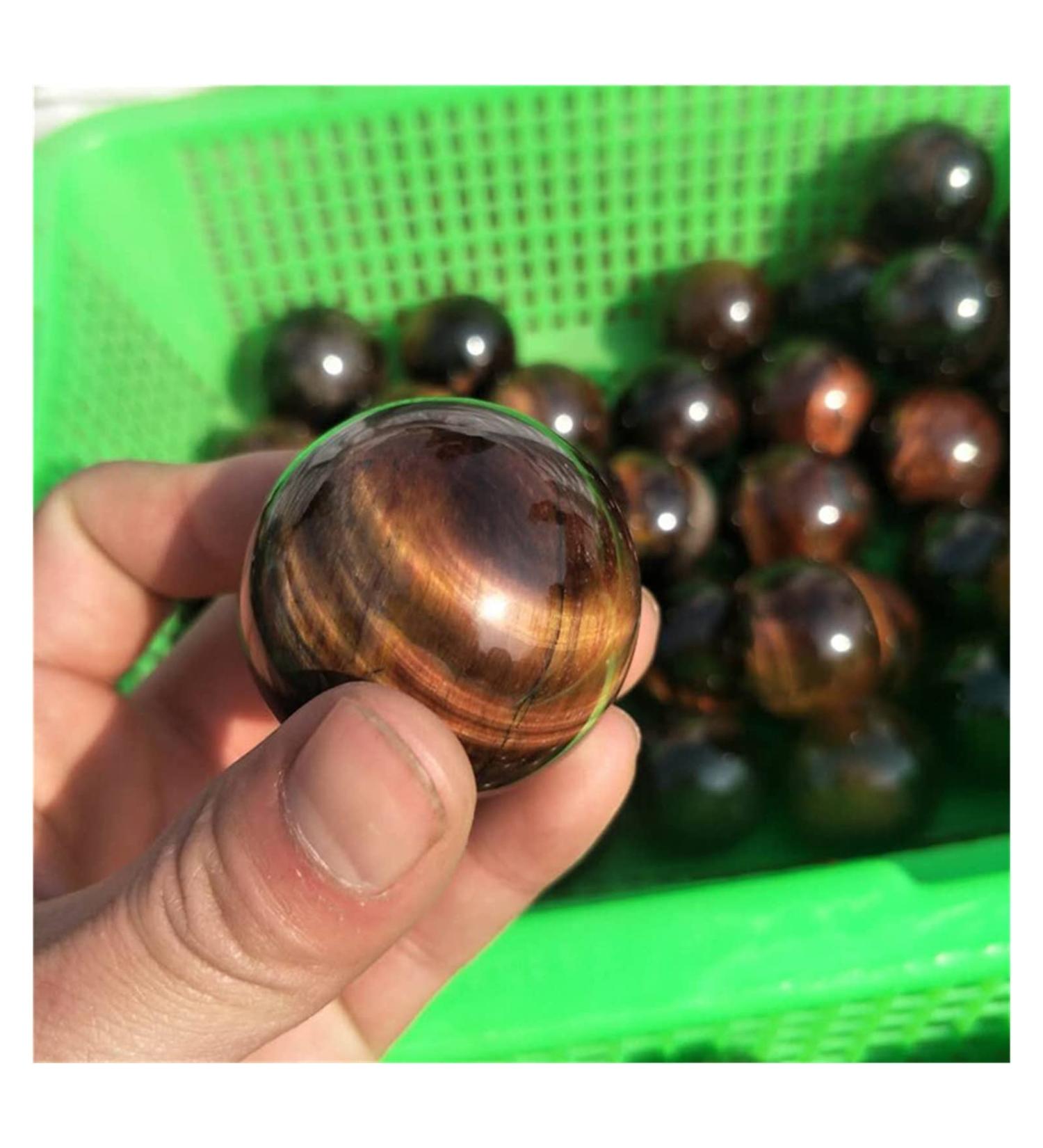 Natural Crystal Rough Ornament 1pc Natural Red Tiger Eye Spheres Crystal Balls 35MM-40MM for Fengshui Decoration Gift Decoration - Buy Online on SooperMarket.com