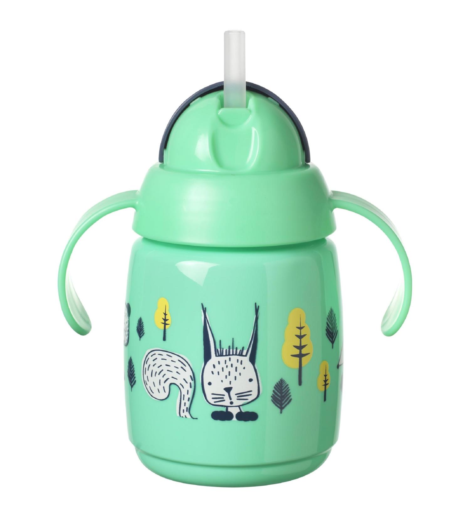 Tommee Tippee Superstar Weighted Straw Cup 300ml Green | Toddler Cup with INTELLIVALVE Leak-Proof Technology | BACSHIELD Antibacterial | 6m+ | Pack of 1 - Buy Online on SooperMarket.com