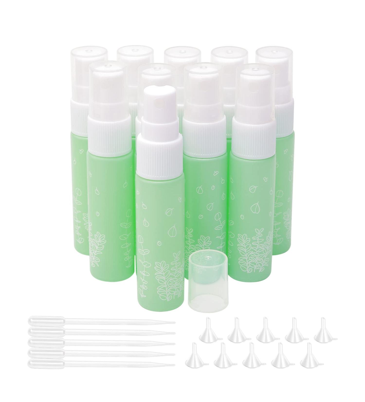 Buy PXYELEC 10ml Green Glass Spray Bottles - Refillable Atomizer Set with 10 Trophies for Perfumes & Essential Oils - Ideal for Travel & Dosage - Buy Online on SooperMarket.com