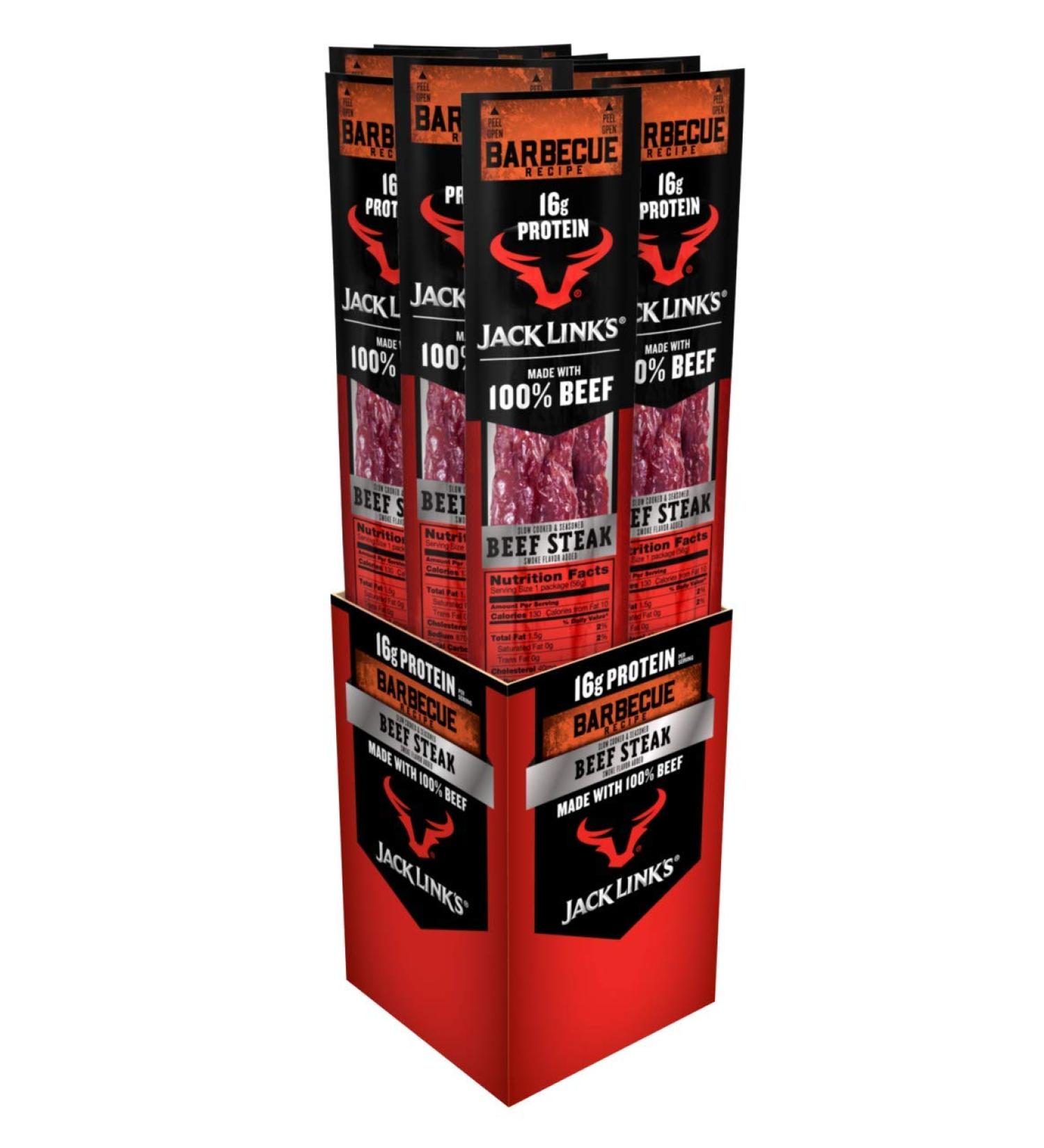 Jack Link's BBQ Beef Steak - 16g Protein Snack  2oz (Pack of 12) | Premium Quality - Buy Online on SooperMarket.com