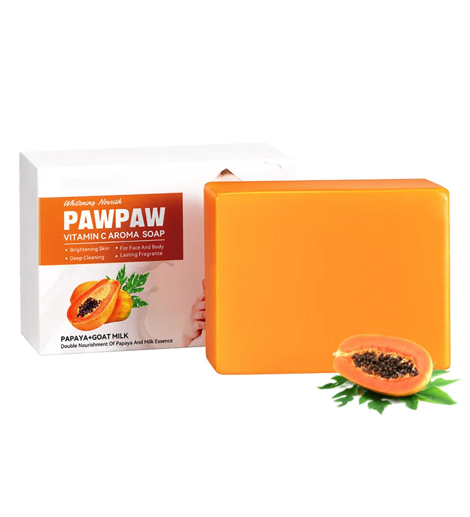 Papaya Goats Milk Soap Bar for Hyperpigmentation & Dark Spots - Vitamin C Face Wash for Clean Skin - Oil Control & Hydration - Buy Online on SooperMarket.com