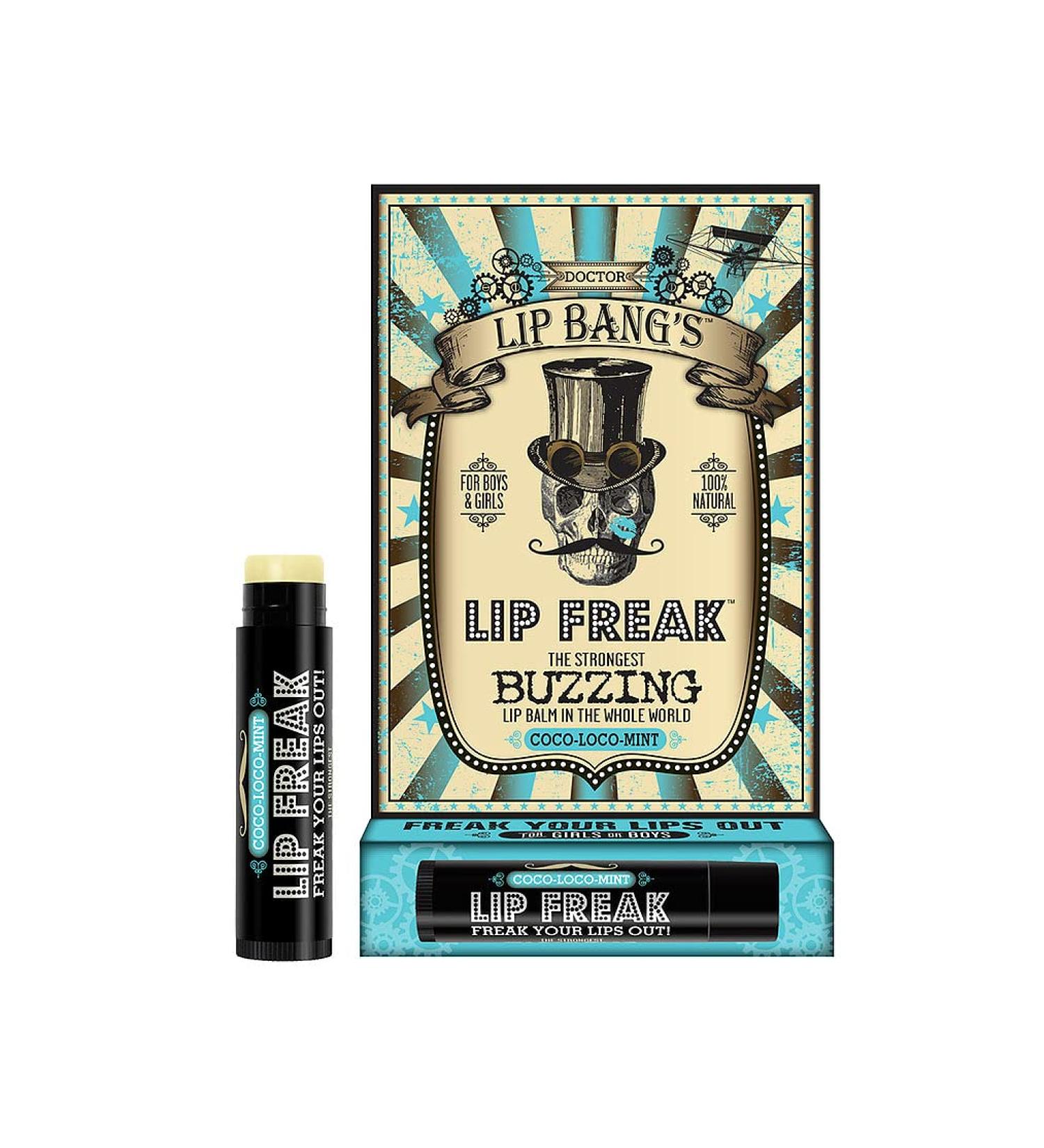 Lip Freak Buzzing Lip Balm - Coco-Loco Mint | All Natural & Cruelty-Free - Buy Online on SooperMarket.com