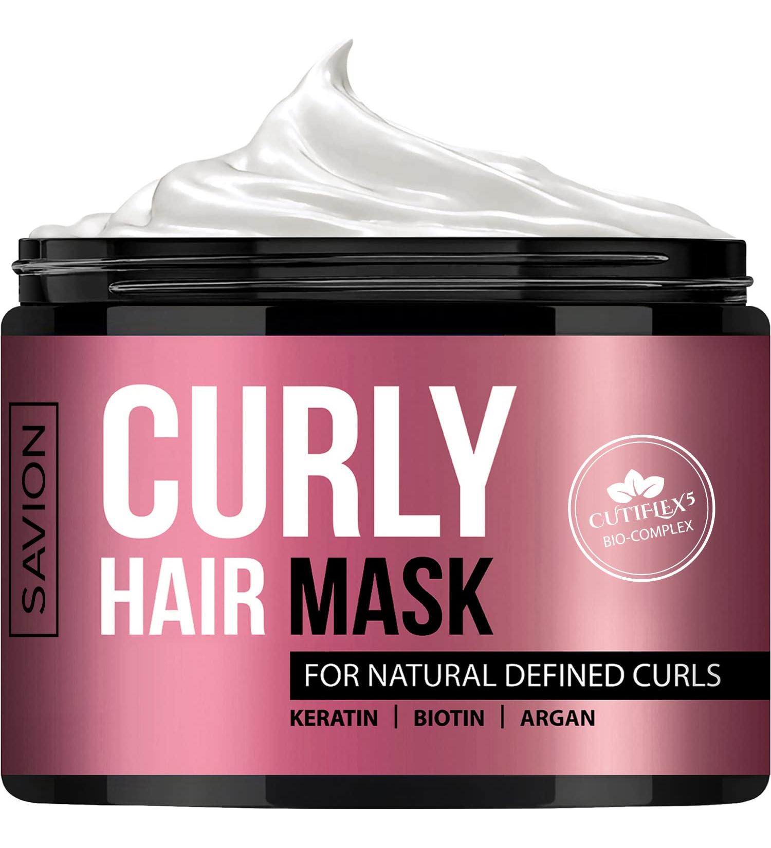 Savion Curly Hair Mask with CUTIFLEX5 Complex - Repair and Moisturize Damaged Curls with Keratin, Biotin, and Argan Oil - Buy Online on SooperMarket.com
