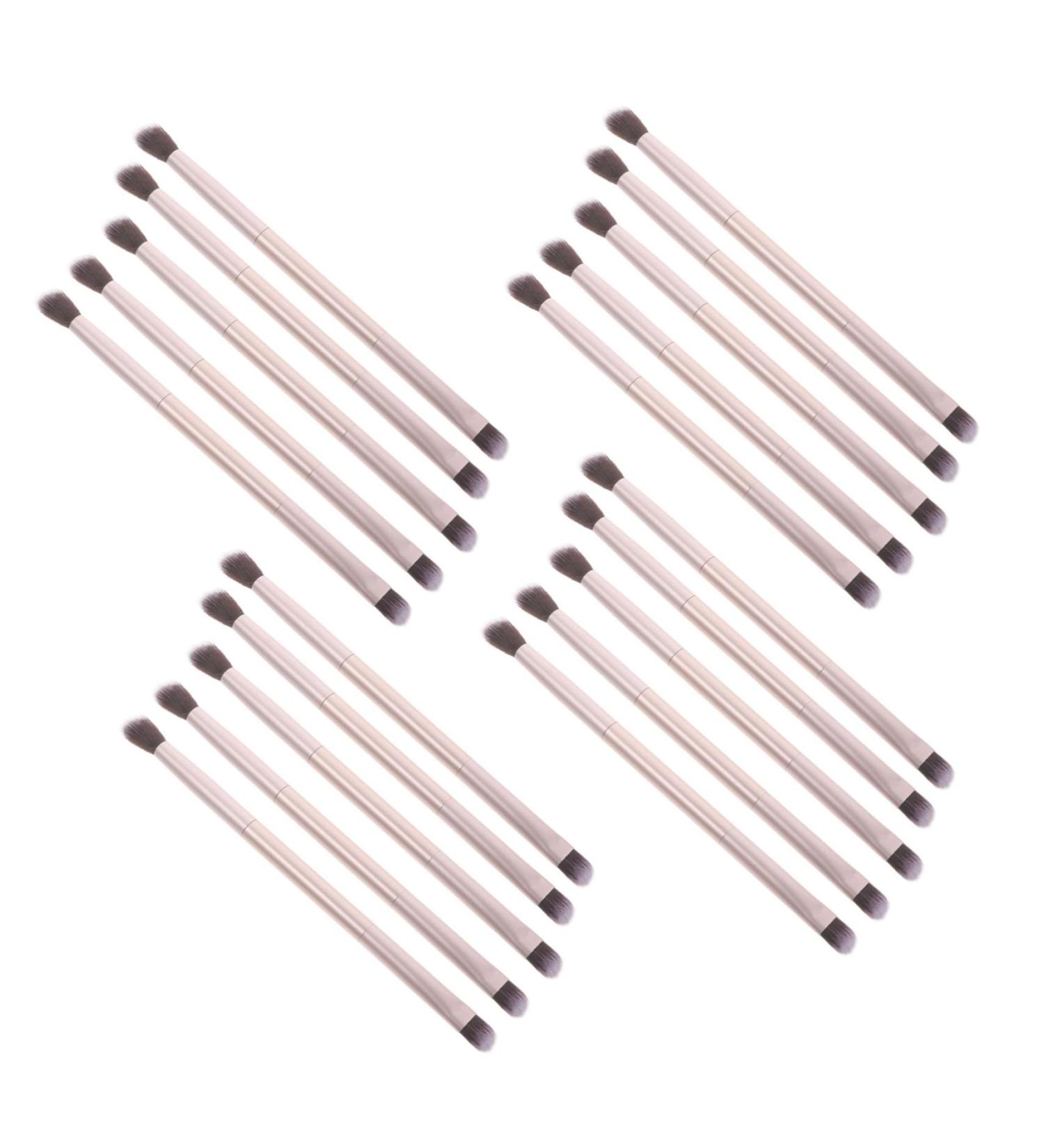NOLITOY 20pcs Double Brush Makeup Brush Makeup Tools Makeup Eyeshadow Brush Blending Brush Golden - Buy Online on SooperMarket.com
