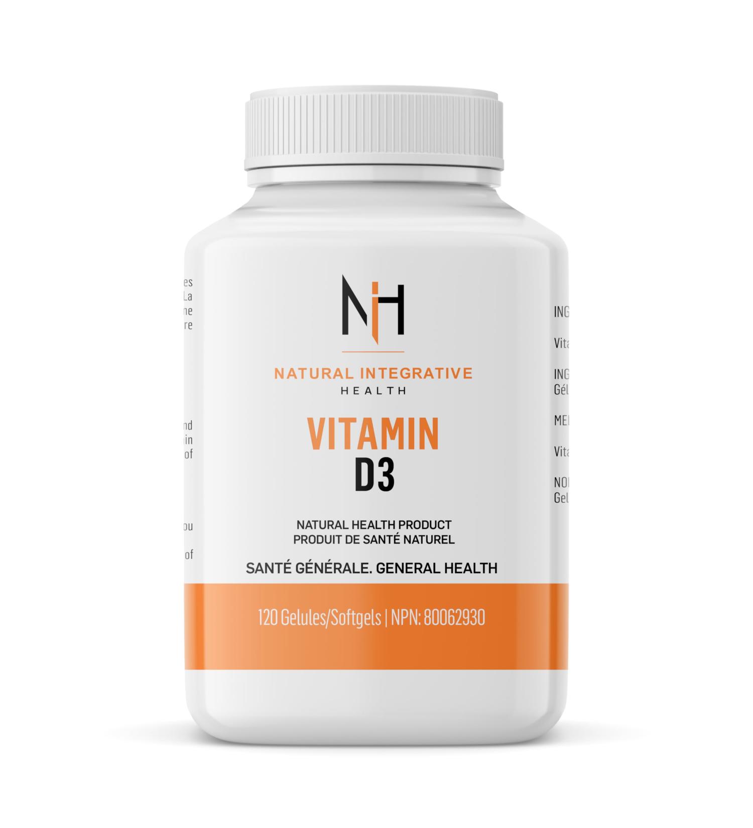NIH Supplement - Vitamin D3 1000 IU - Supports Immune Health Bone Strength & Mood Balance - High Absorption Non-GMO Gluten-Free - 120 Softgels - Buy Online on SooperMarket.com