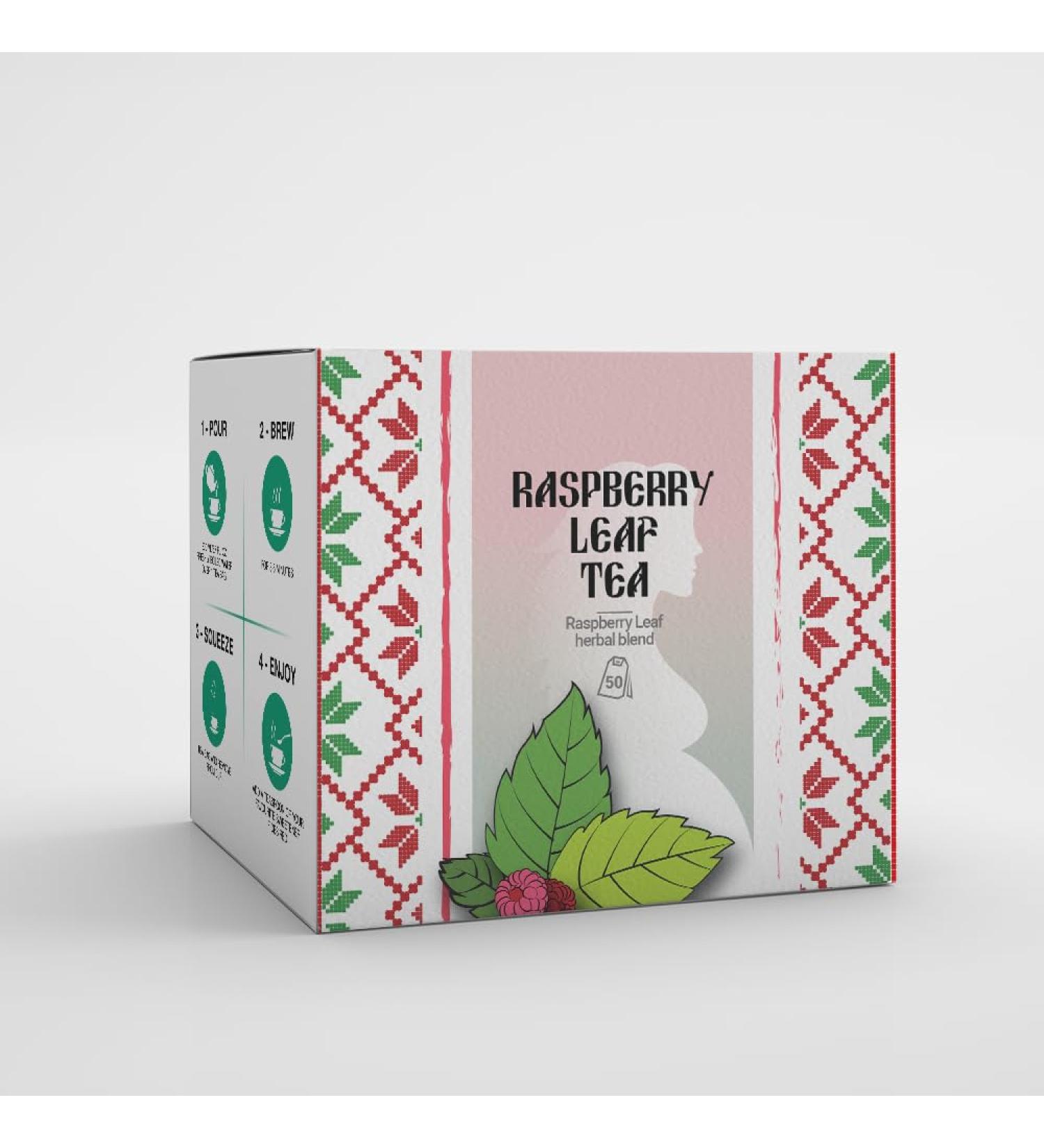 Raspberry Leaf & Peppermint Tea by Amelia Rose | 50 Tea Bags | Pregnancy tea | Expectant mothers tea | Caffeine free herbal tea - Buy Online on SooperMarket.com