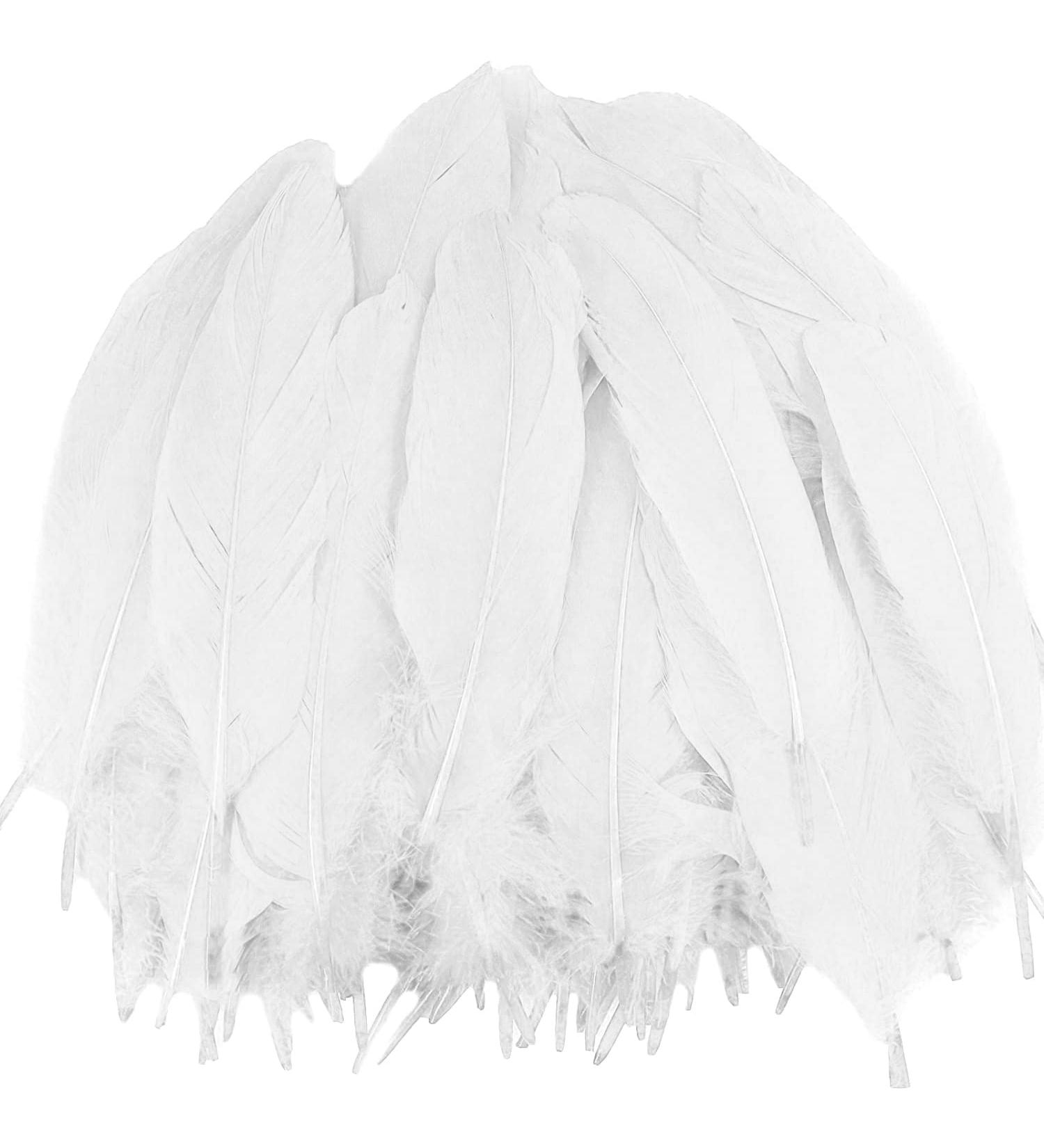 HaiMay 200 Pieces 6-8 Inches White Goose Feathers for Wedding & Party Decor - Buy Online on SooperMarket.com