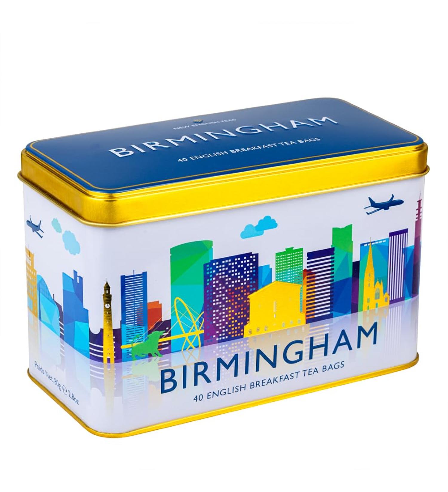 New English Teas Birmingham City Skyline Tea Tin - 40 Breakfast Teabags - 1 Pack - Buy Online on SooperMarket.com