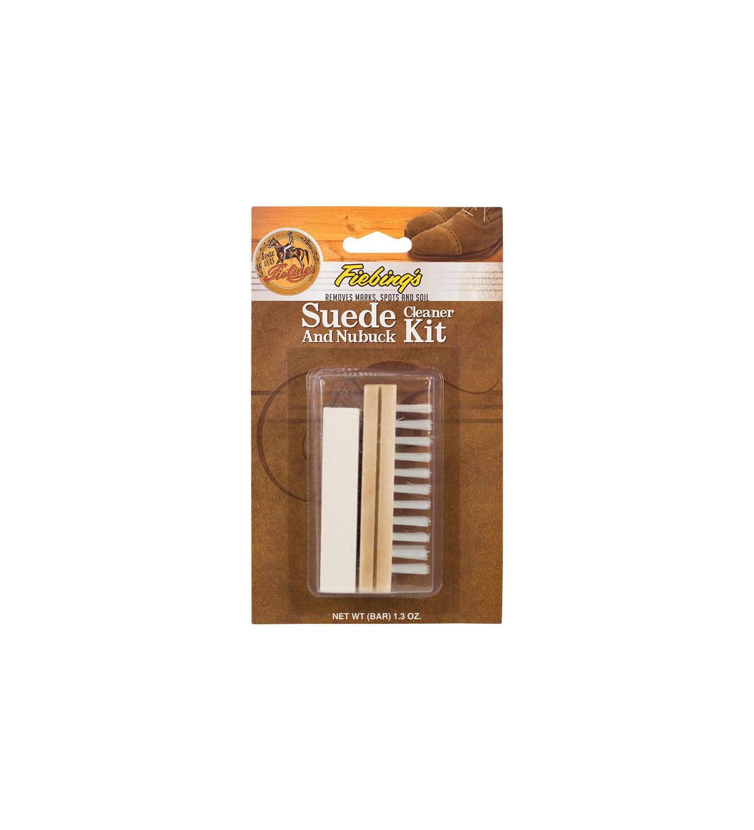 Fiebing's Suede & Nubuck Cleaner Kit - Contains a Dry Cleaning Bar and Nap Lifting Brush - Use on Regular & Delicate Suede as well as Nubuck and Napped Finishes - Safe for All Colors