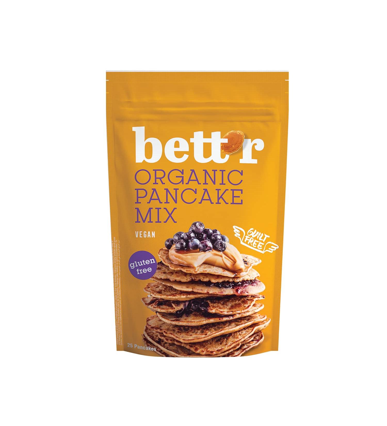 Bett'r Pancake Mix - Organic Vegan Gluten-Free Baking Mix | 6 x 400g | 25 Delicious Pancakes - Buy Online on SooperMarket.com