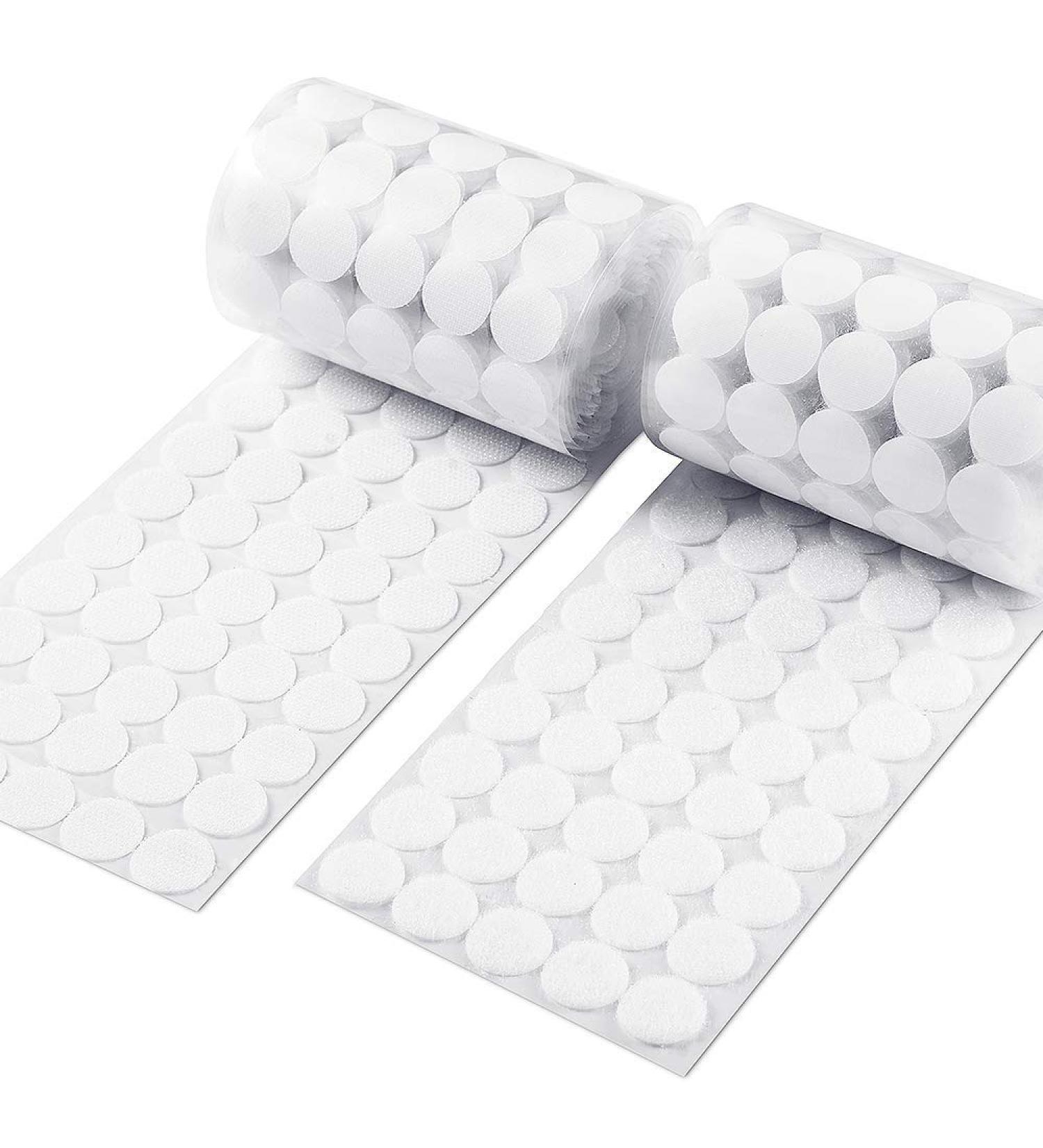 Vkey (500 Pair Sets) 3/4inch 20mm Diameter Sticky Back Coins Hook & Loop Self Adhesive Dots Tapes (White) - Buy Online on SooperMarket.com