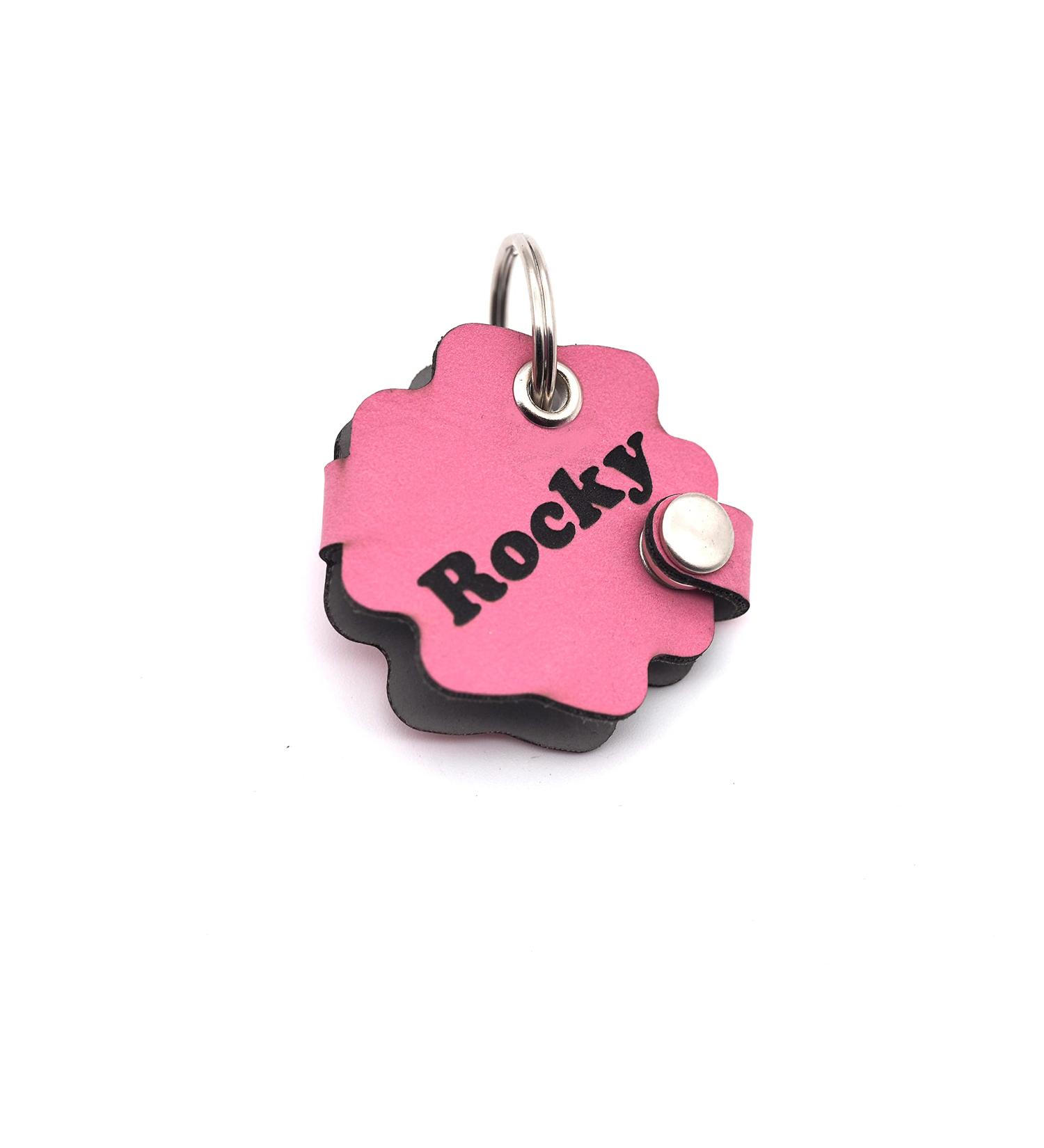 Copter Farm Dog Brand Bag | Personalized Engraved Dog Collars | Art & Real Leather | Pink Flower Design - Buy Online on SooperMarket.com