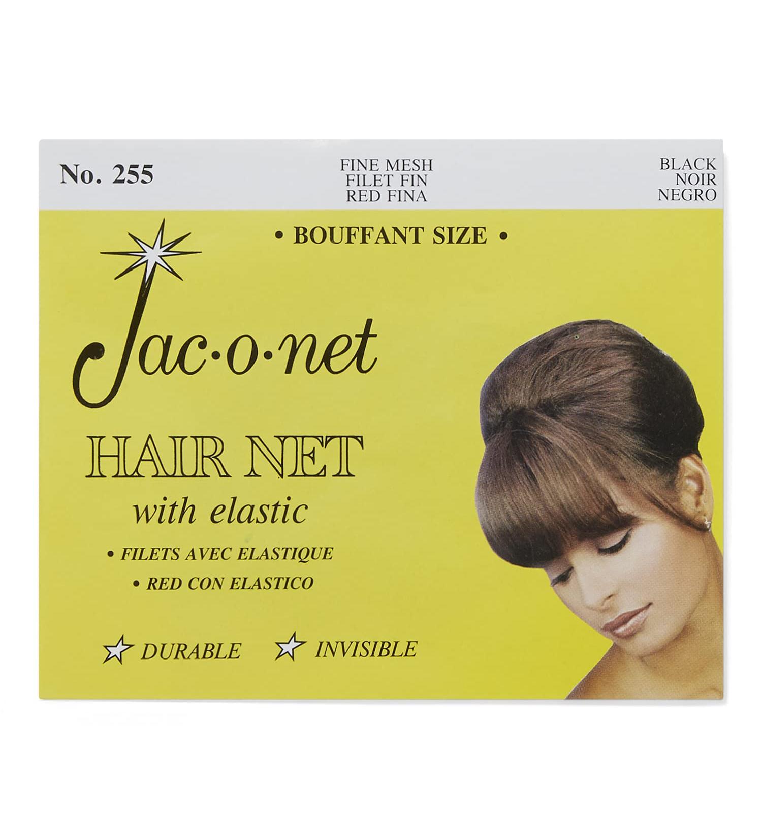 Hair Net Jac-O-Net Tiny Mesh Bouffant/Large Size  Black 1 Net Per Pack  1 Pack