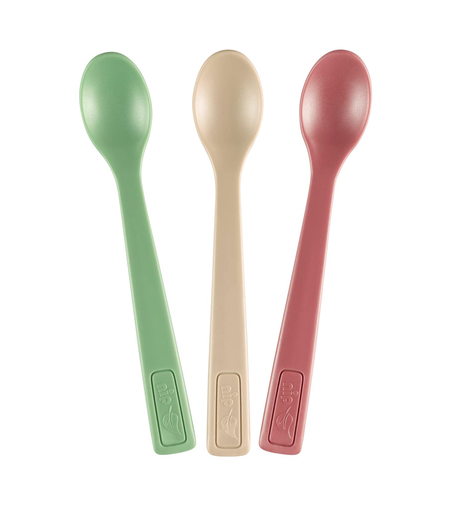 Buy nip Eat Green Eco Organic Baby Spoon Set - Melamine-Free Dishwasher Safe Perfect for Babies 4 Months & Up - 3 Pieces - Buy Online on SooperMarket.com
