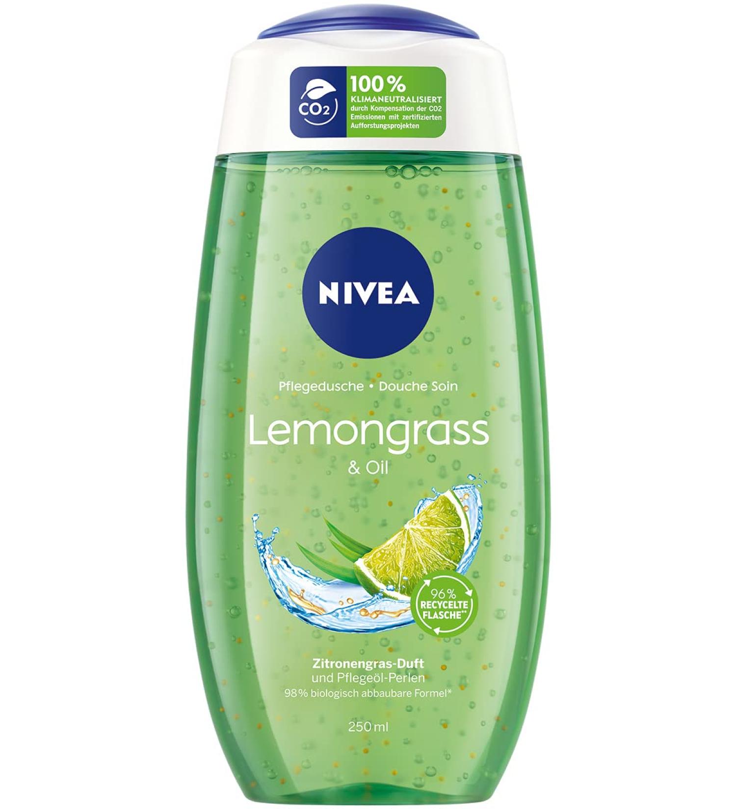 NIVEA Lemongrass & Oil Nourishing Shower Gel 250ml | Refreshing Biodegradable Formula with Nourishing Oil Beads & Revitalising Fragrance - Shop Internationally - Buy Online on SooperMarket.com