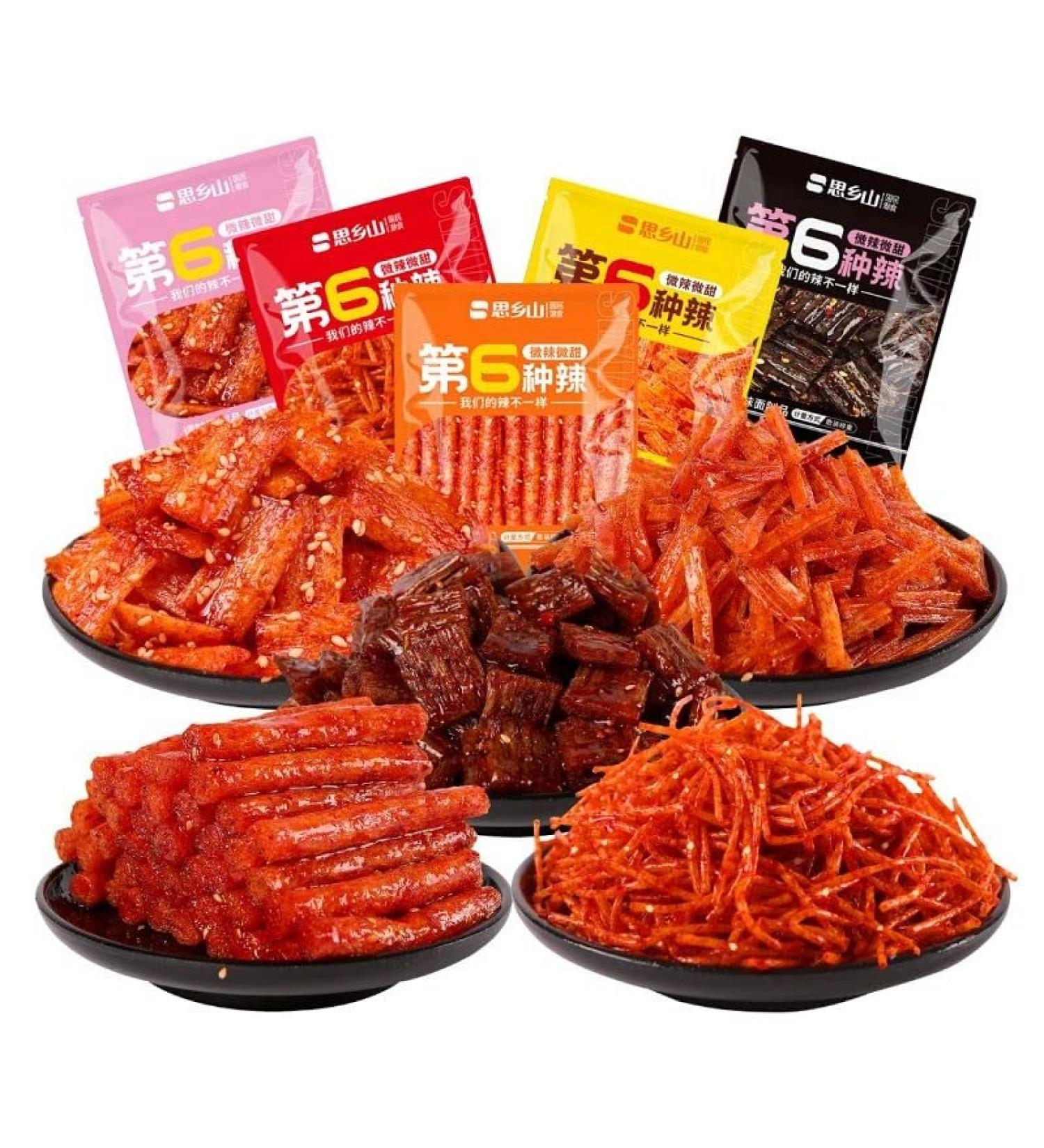 5 kinds of spicy noodles Instant Delicious Handmade Spicy Snacks Spicy Noodle Web Celebrity latiao Snacks gluten Sweet and spicy Chinese snacks Leisure snacks Nostalgia Spicy strips (10 bag) - Buy Online on SooperMarket.com