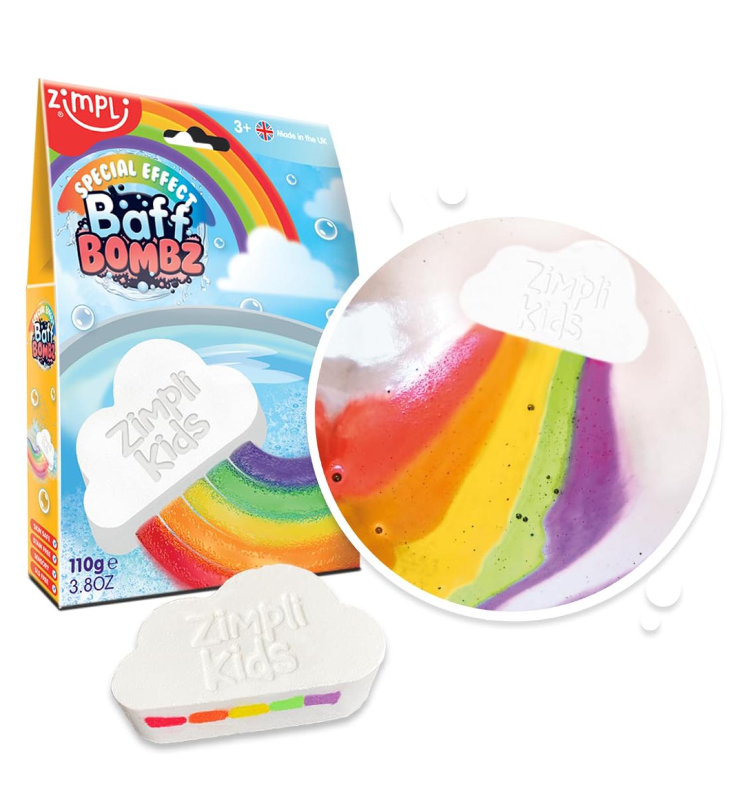 Zimpli Kids Large Cloud Rainbow Bath Bomb Magical Multi-Colour Effect, Perfect Birthday Gift for Boys & Girls, Vegan & Cruelty-Free - Buy Online on SooperMarket.com